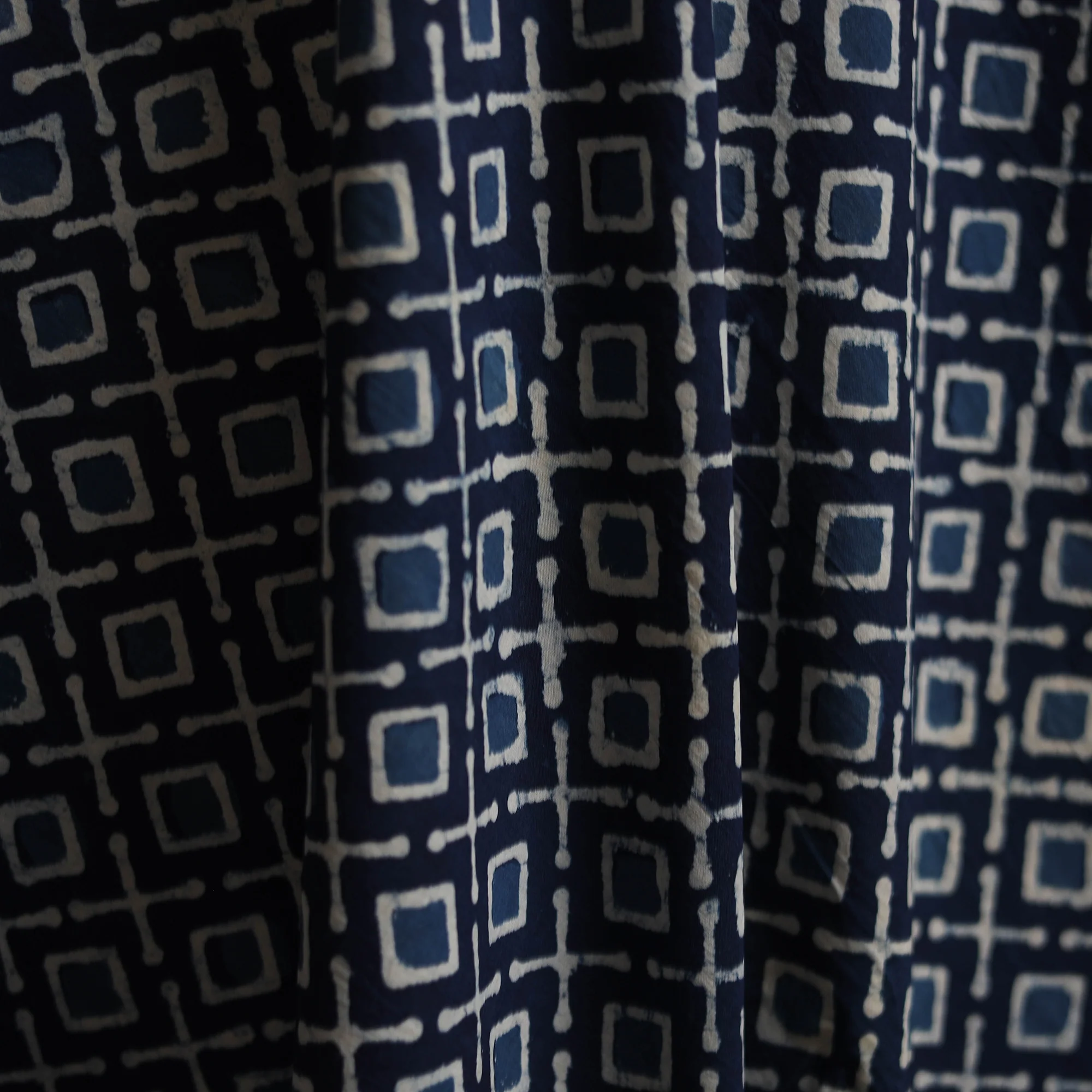 Blue - Bagru Indigo Hand Block Print Natural Dyed Cotton Fabric 14 - Image 3