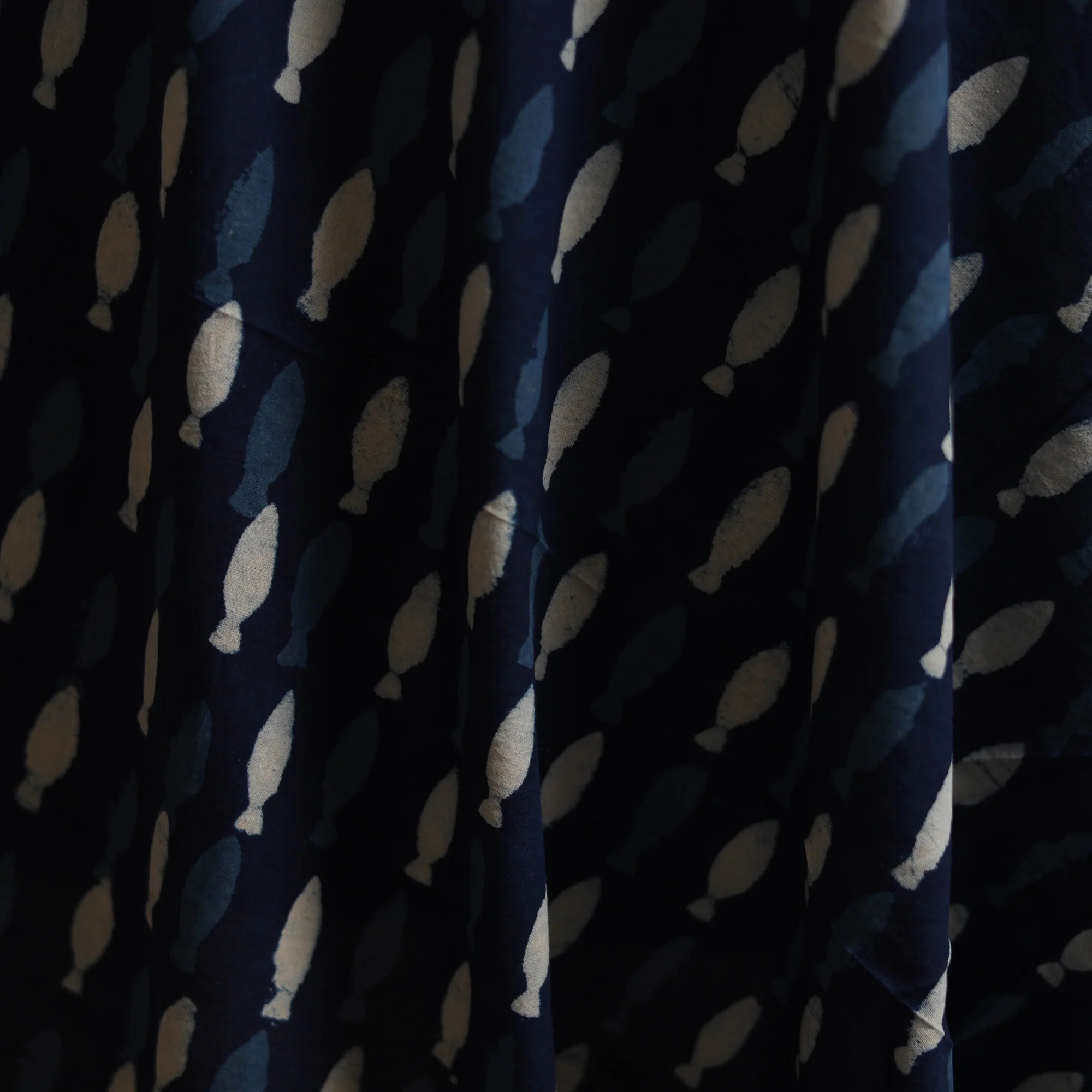 Blue - Bagru Indigo Hand Block Print Natural Dyed Cotton Fabric 17 - Image 3