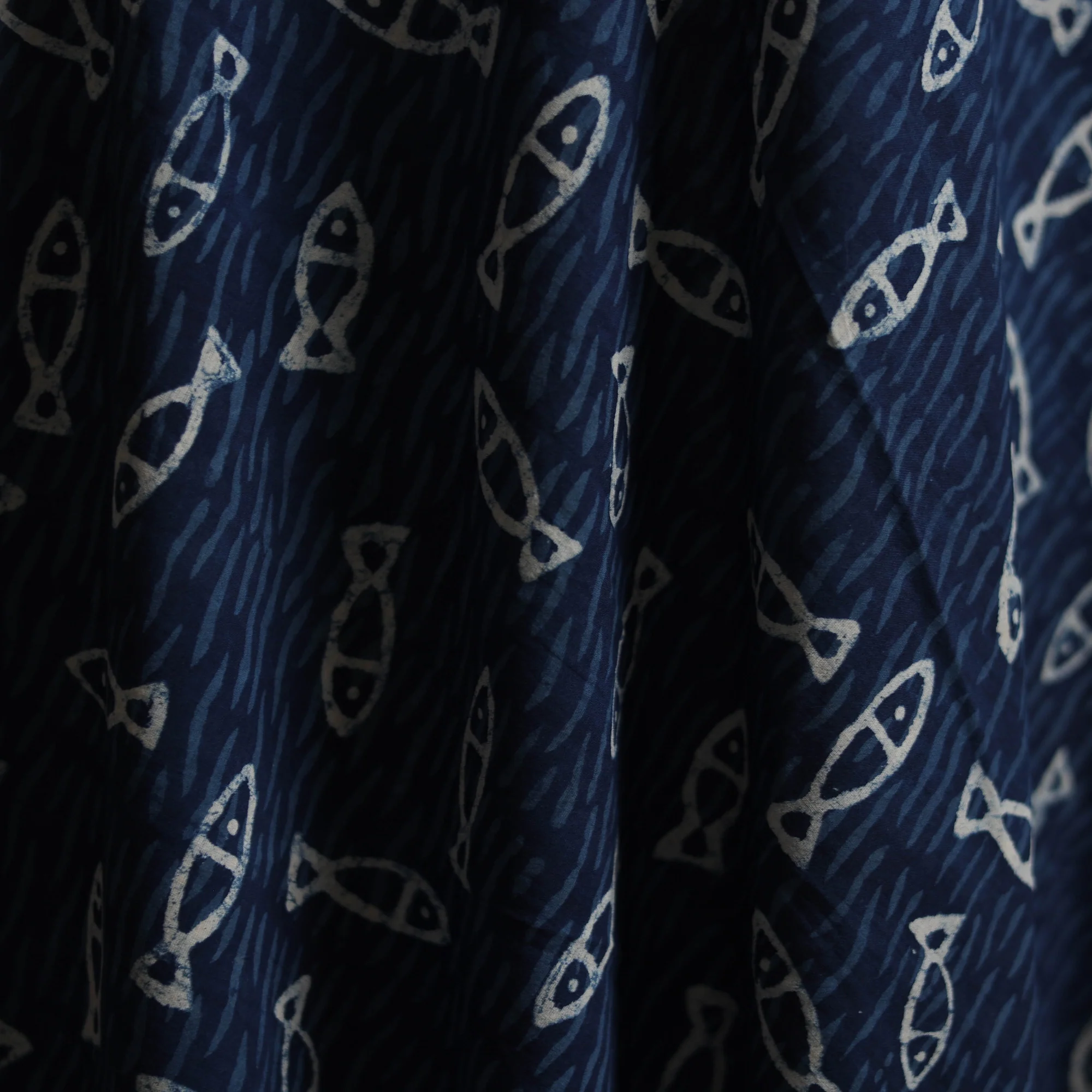Blue - Bagru Indigo Hand Block Print Natural Dyed Cotton Fabric 19 - Image 3
