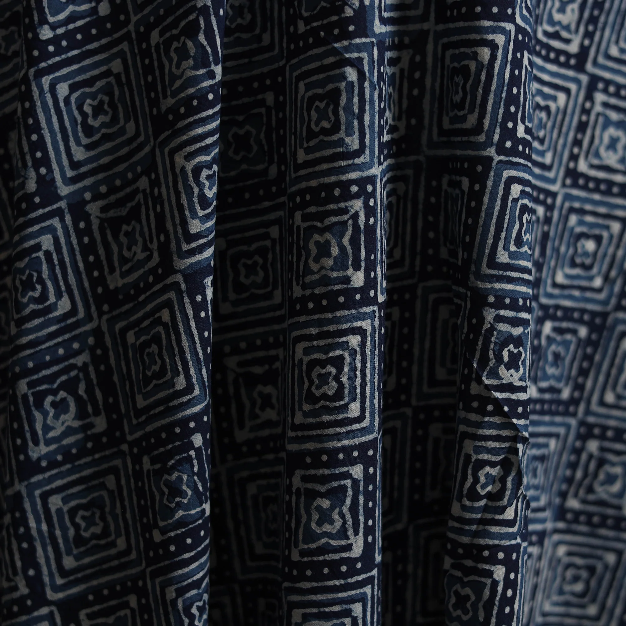 Blue - Bagru Indigo Hand Block Print Natural Dyed Cotton Fabric 22 - Image 3