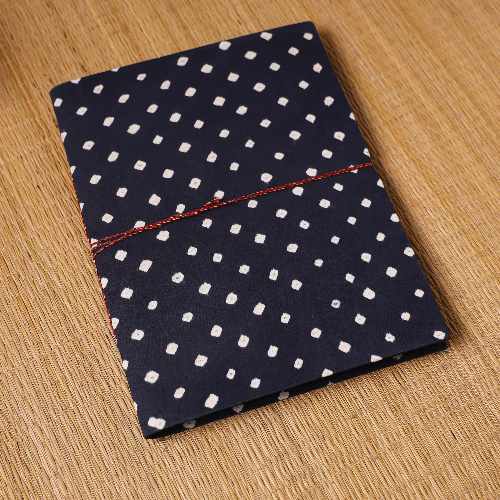 Blue - Bandhani Fabric Cover Handmade Paper Photo Album (12 x 10 in) 40 - Image 2