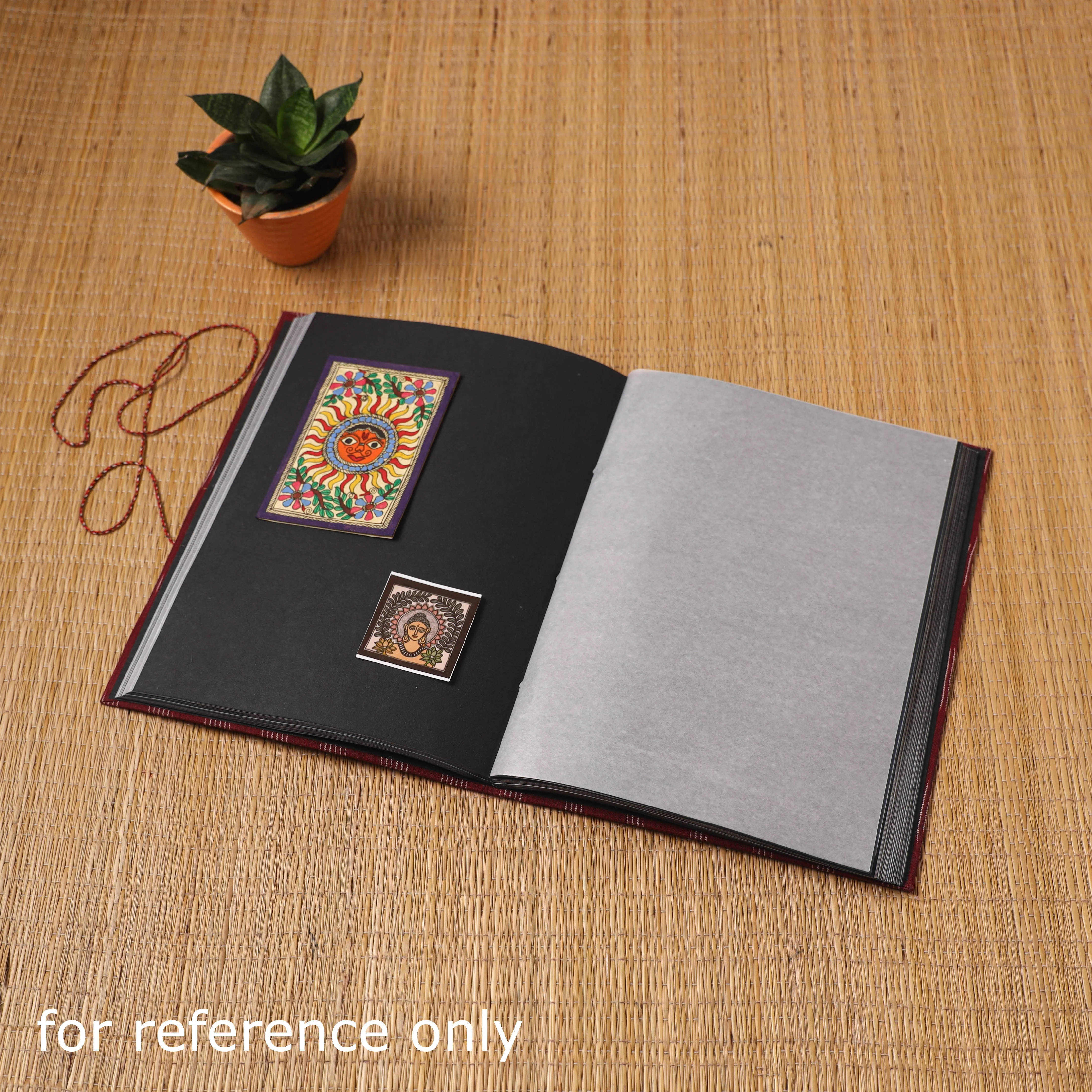 Blue - Bandhani Fabric Cover Handmade Paper Photo Album (12 x 10 in) 40 - Image 3