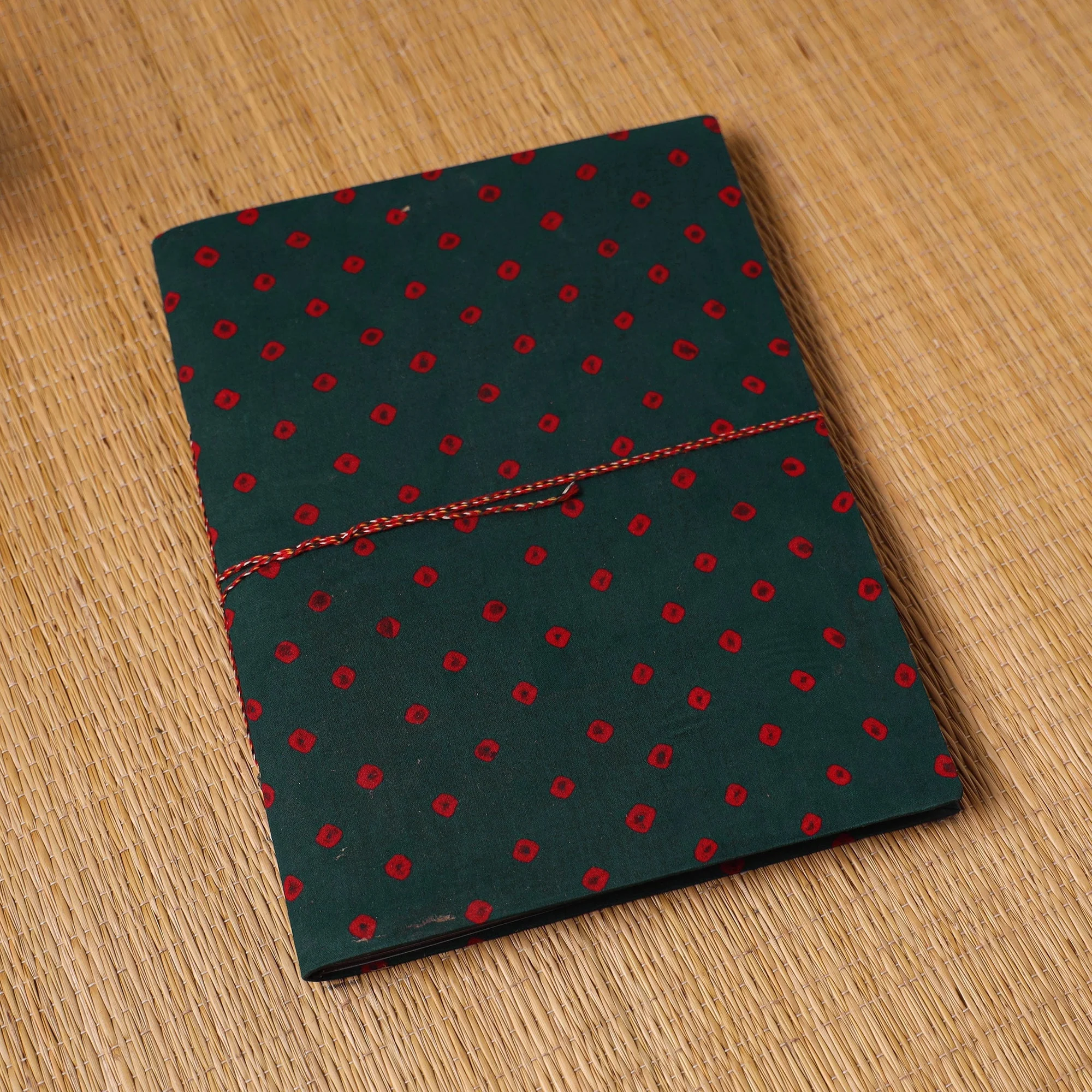 Green - Bandhani Fabric Cover Handmade Paper Photo Album (12 x 10 in) 43 - Image 2