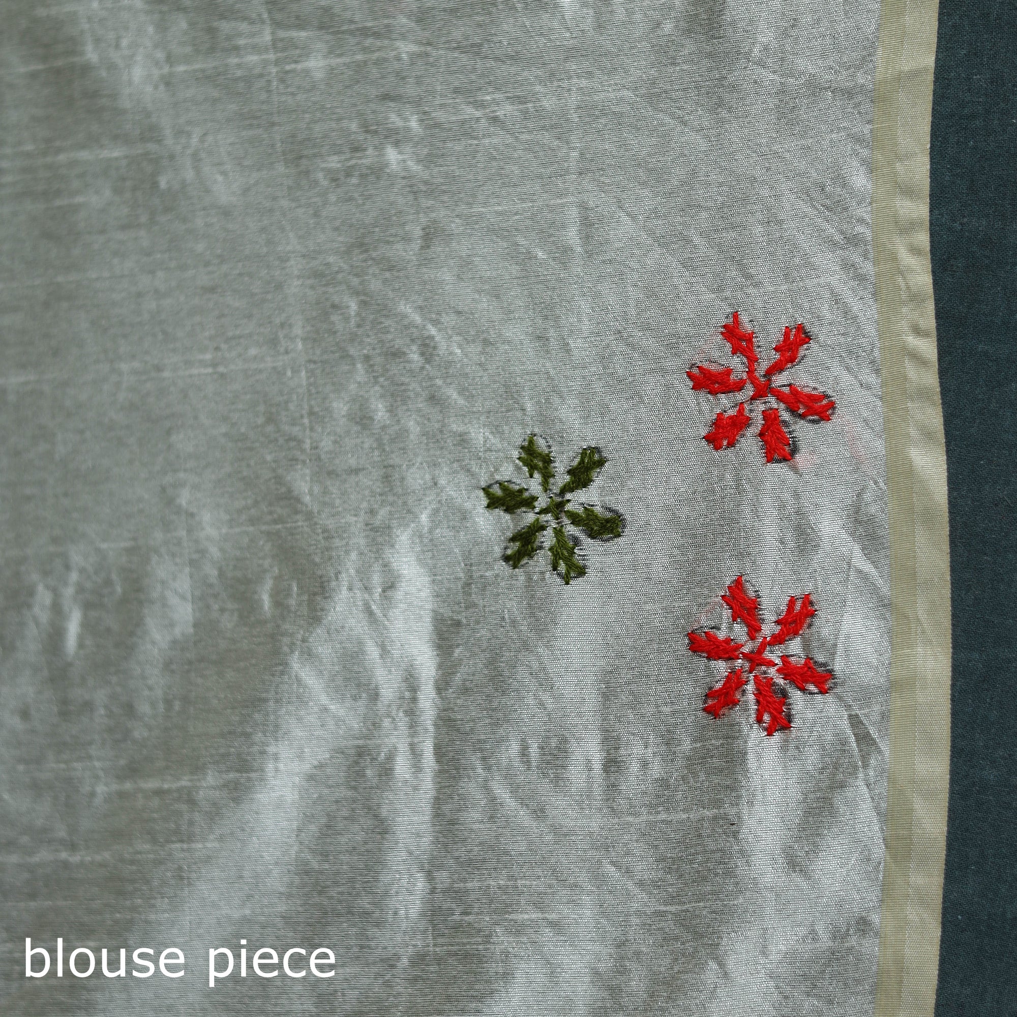 Bengal Hand Embroidery Silk Nakshi Kantha Saree 06 - Image 5