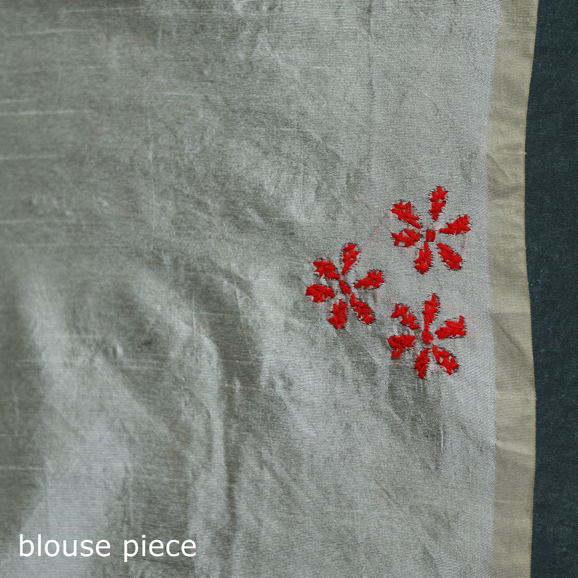 Bengal Hand Embroidery Silk Nakshi Kantha Saree 07 - Image 5