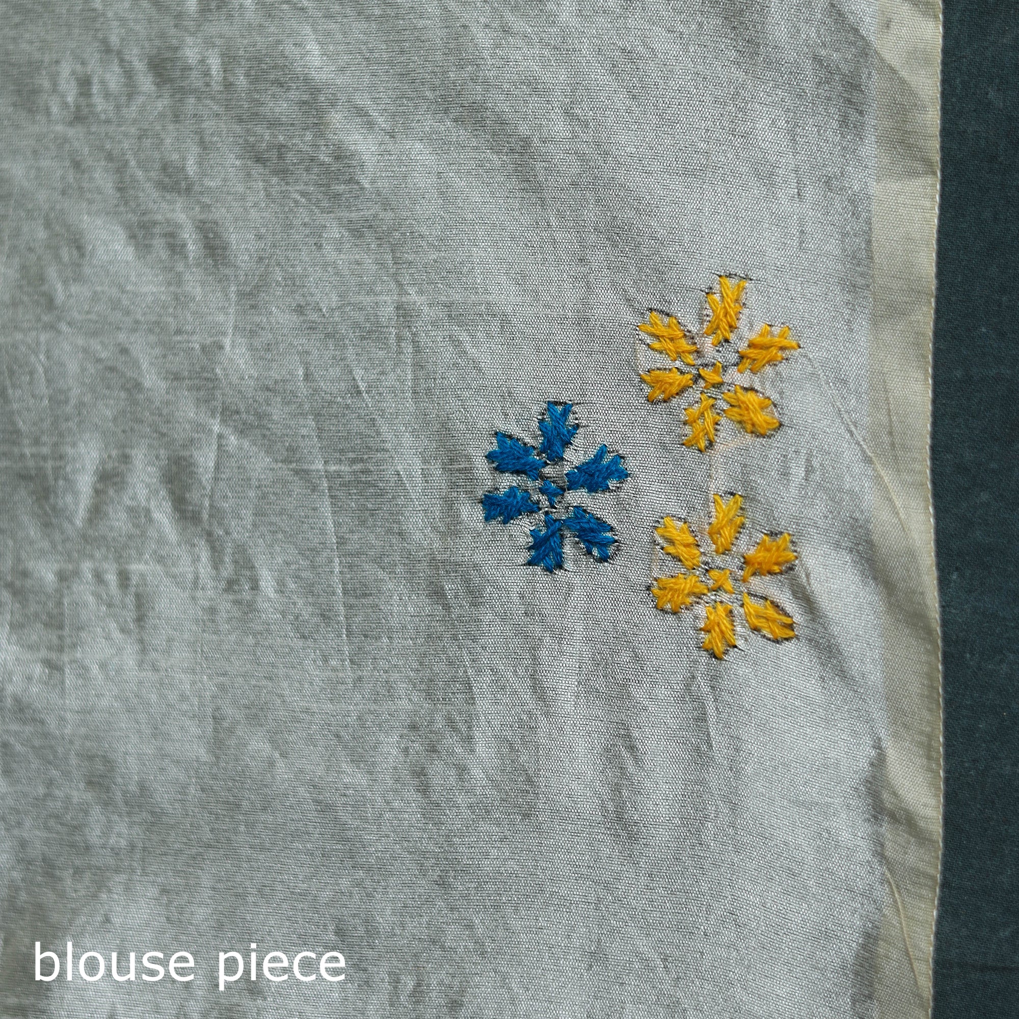 Bengal Hand Embroidery Silk Nakshi Kantha Saree 08 - Image 5