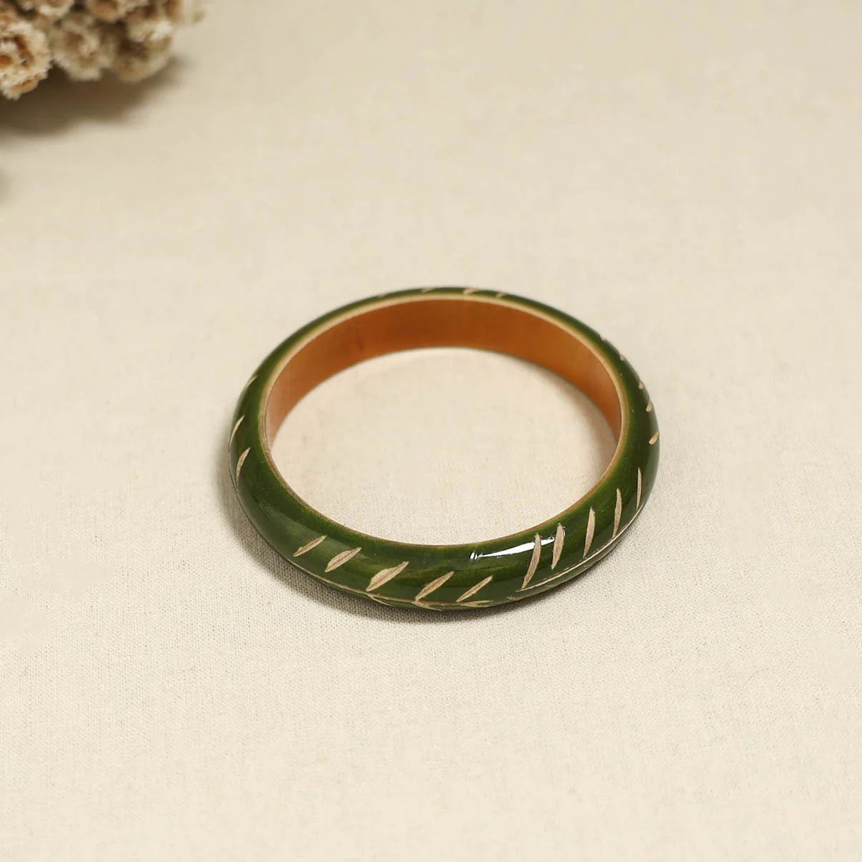 Green - Channapatna Handcrafted Wooden Bangle (Size - 2-6) 69 - Image 2