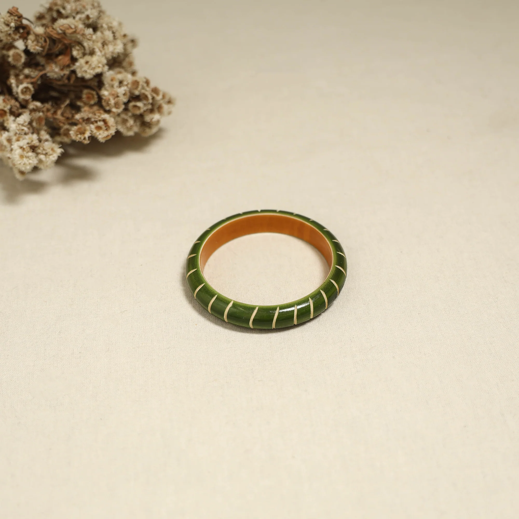 Green - Channapatna Handcrafted Wooden Bangle (Size - 2-6) 70
