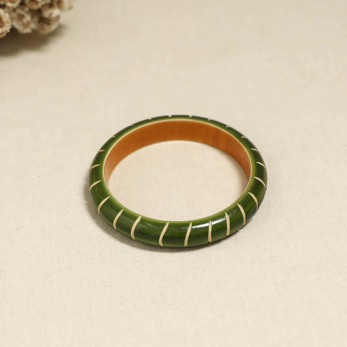 Green - Channapatna Handcrafted Wooden Bangle (Size - 2-6) 70 - Image 2