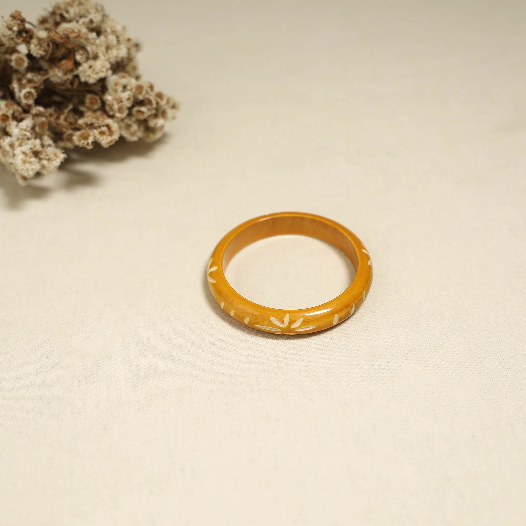 Yellow - Channapatna Handcrafted Wooden Bangle (Size - 2-6) 71