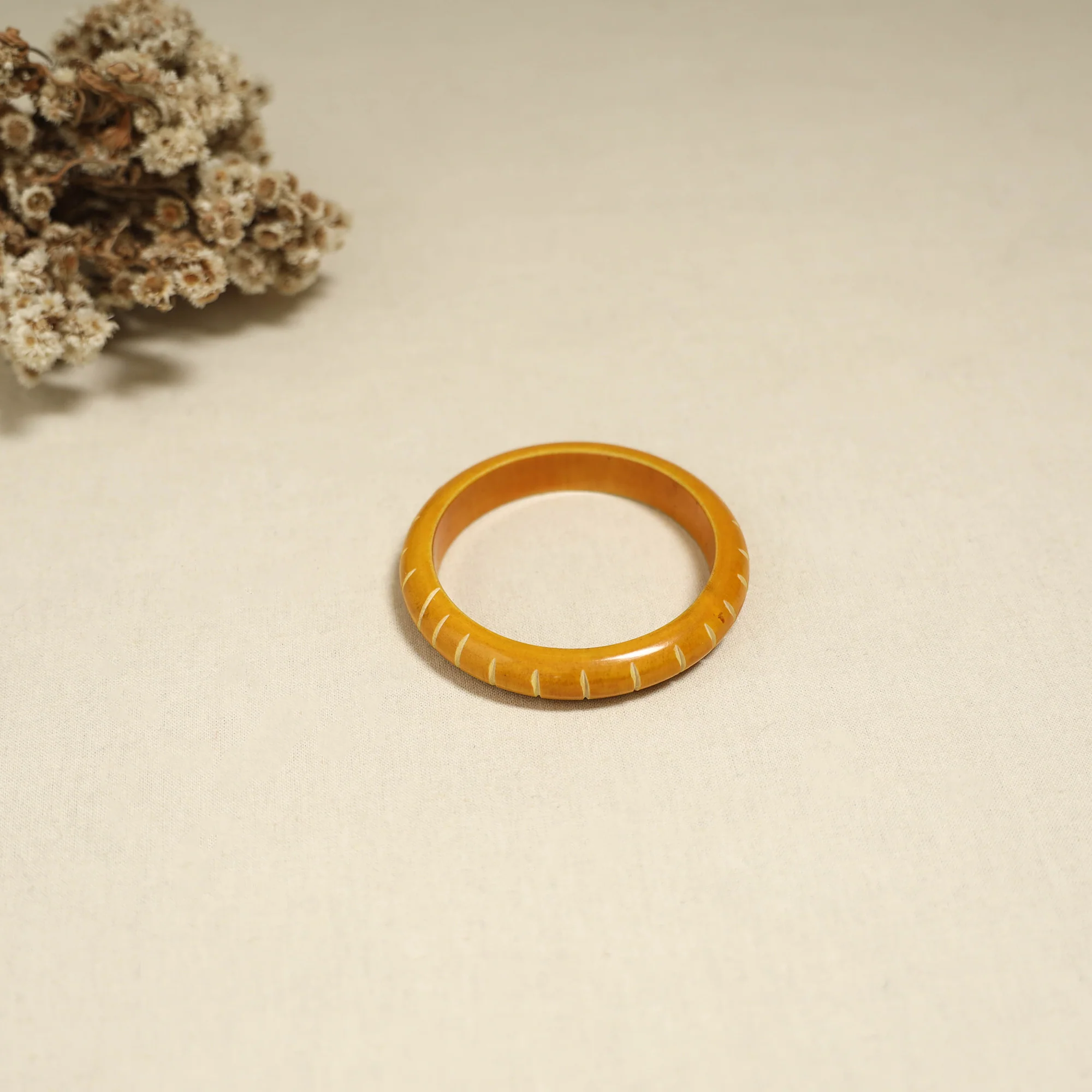 Yellow - Channapatna Handcrafted Wooden Bangle (Size - 2-8) 81