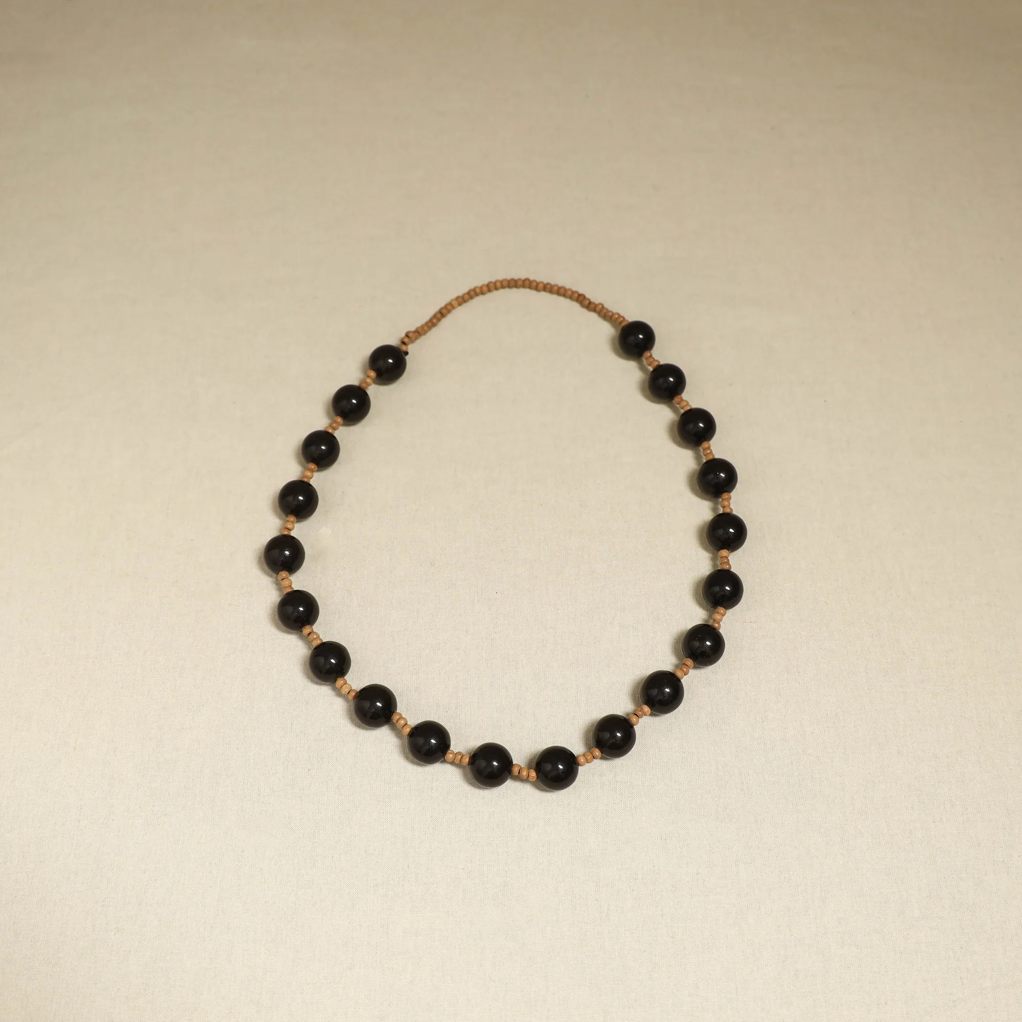 Black - Channapatna Handcrafted Wooden Necklace 55 - Image 3