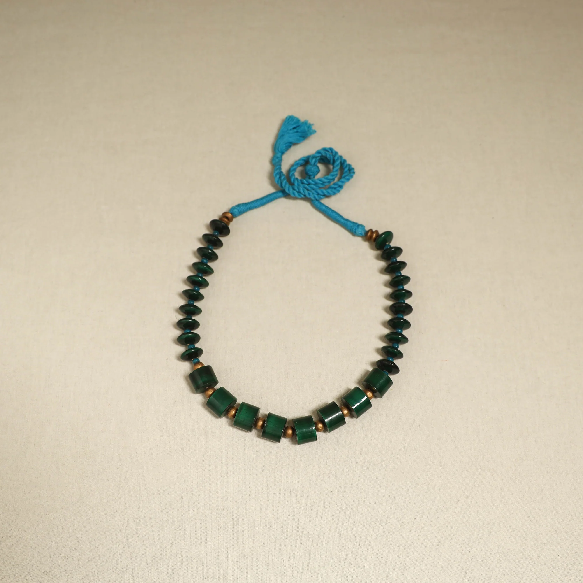 Green - Channapatna Handcrafted Wooden Necklace 60 - Image 3