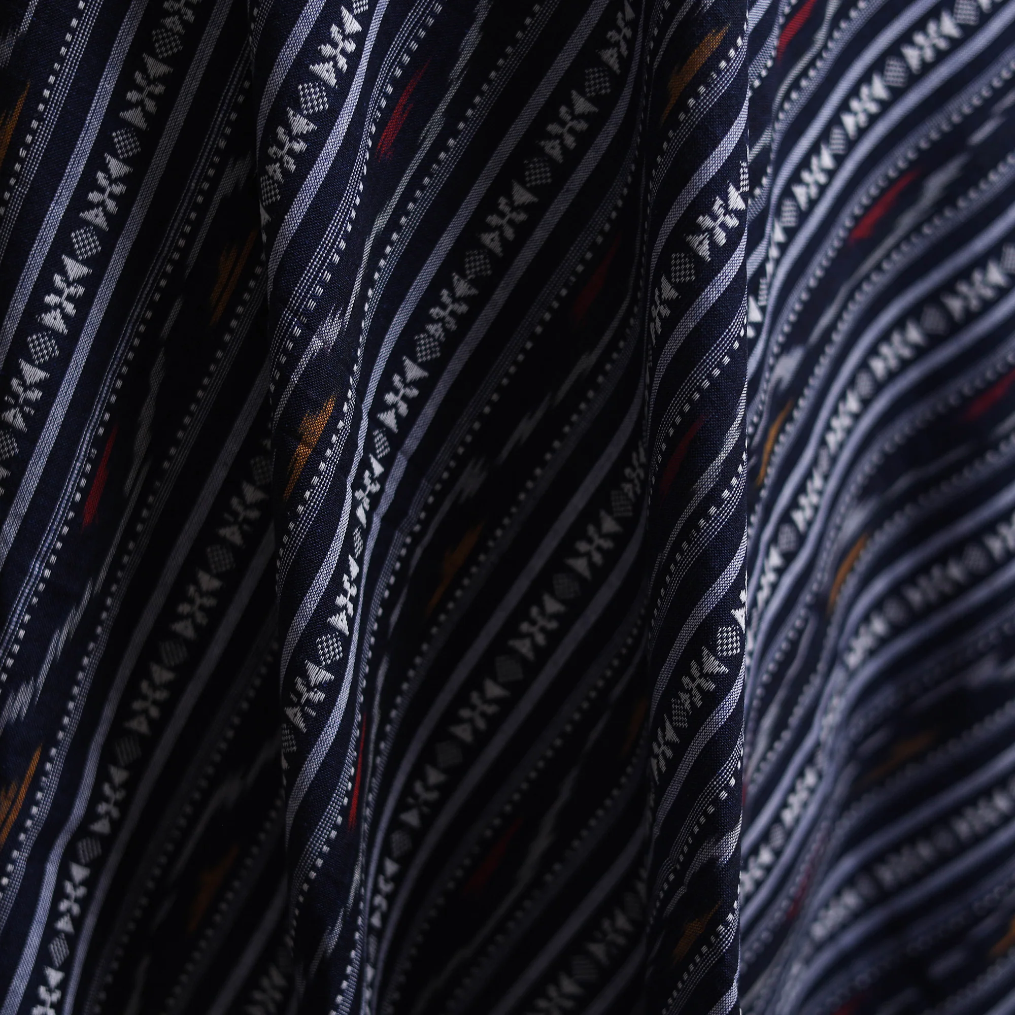 Blue - Cotton Pochampally Dabi Ikat Fabric 01 - Image 3