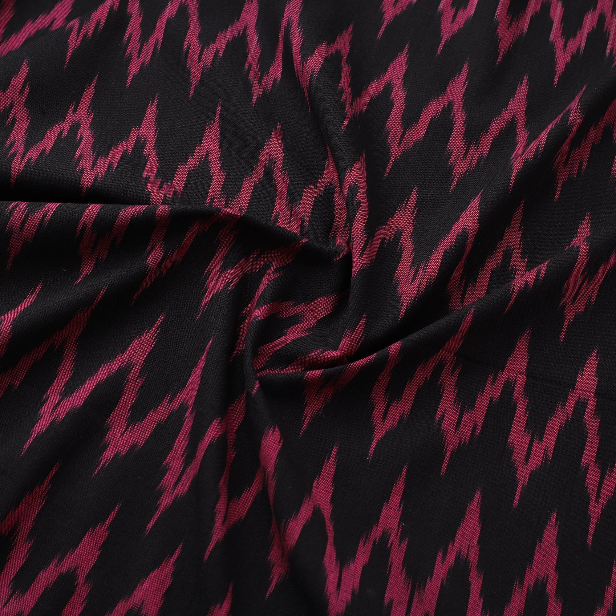 Black - Cotton Pochampally Ikat Fabric 06 - Image 3