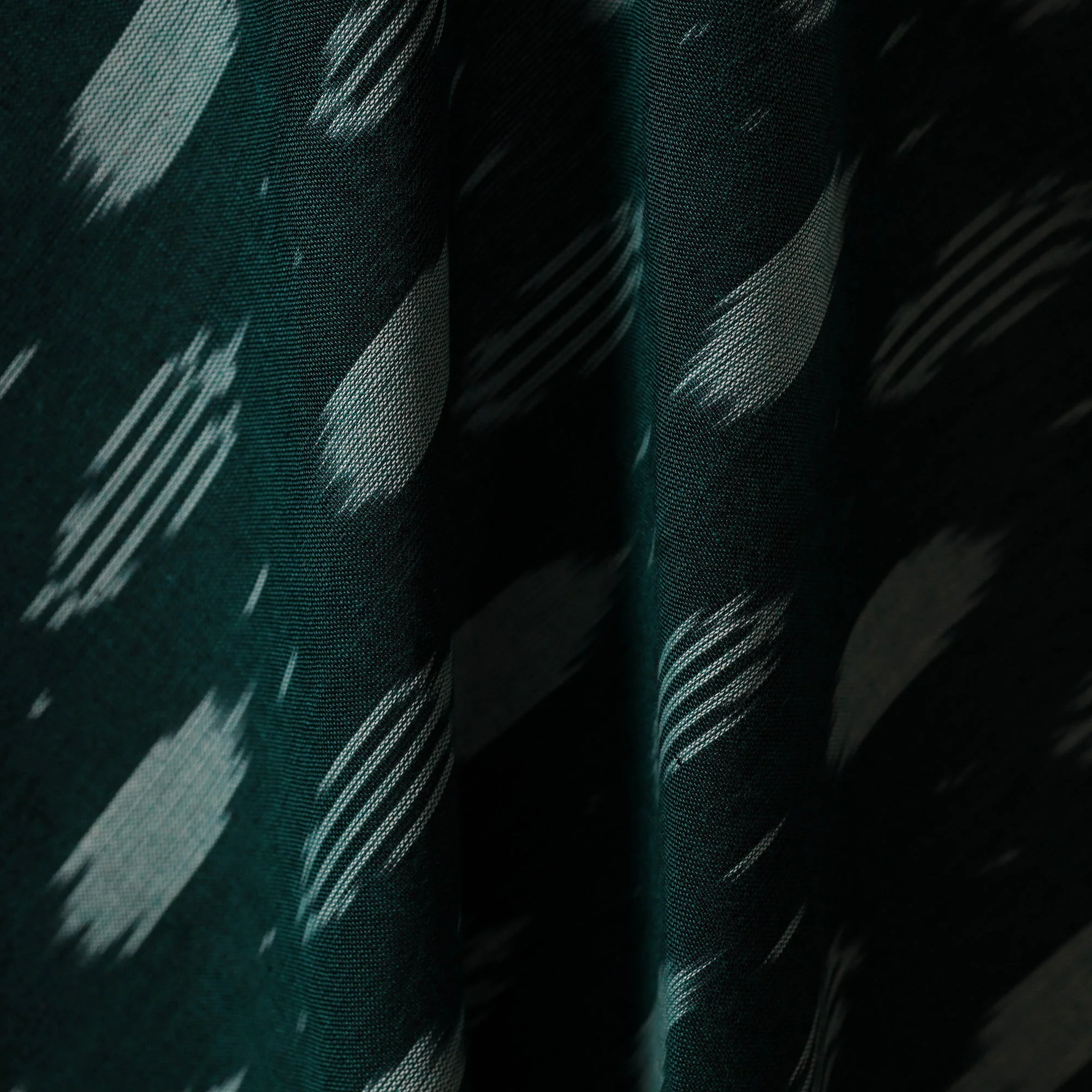 Green - Cotton Pochampally Ikat Fabric 13 - Image 3