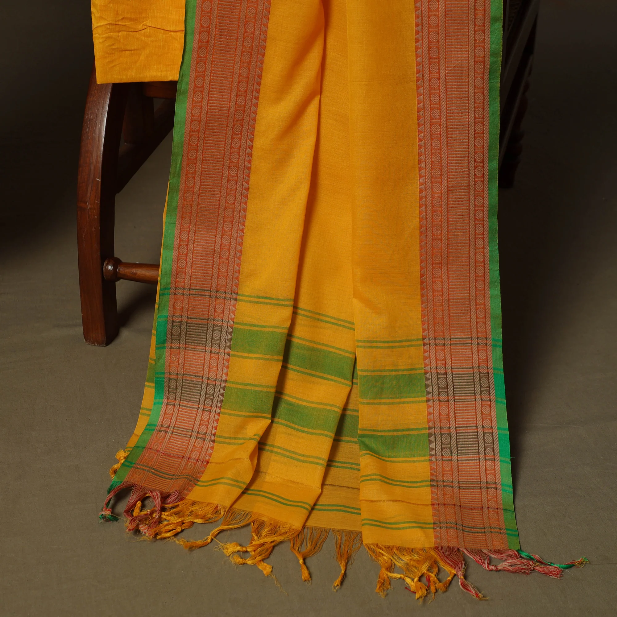 Dharwad Woven Cotton 3pc Unstitched Dress Material Suit Set 03 - Image 4