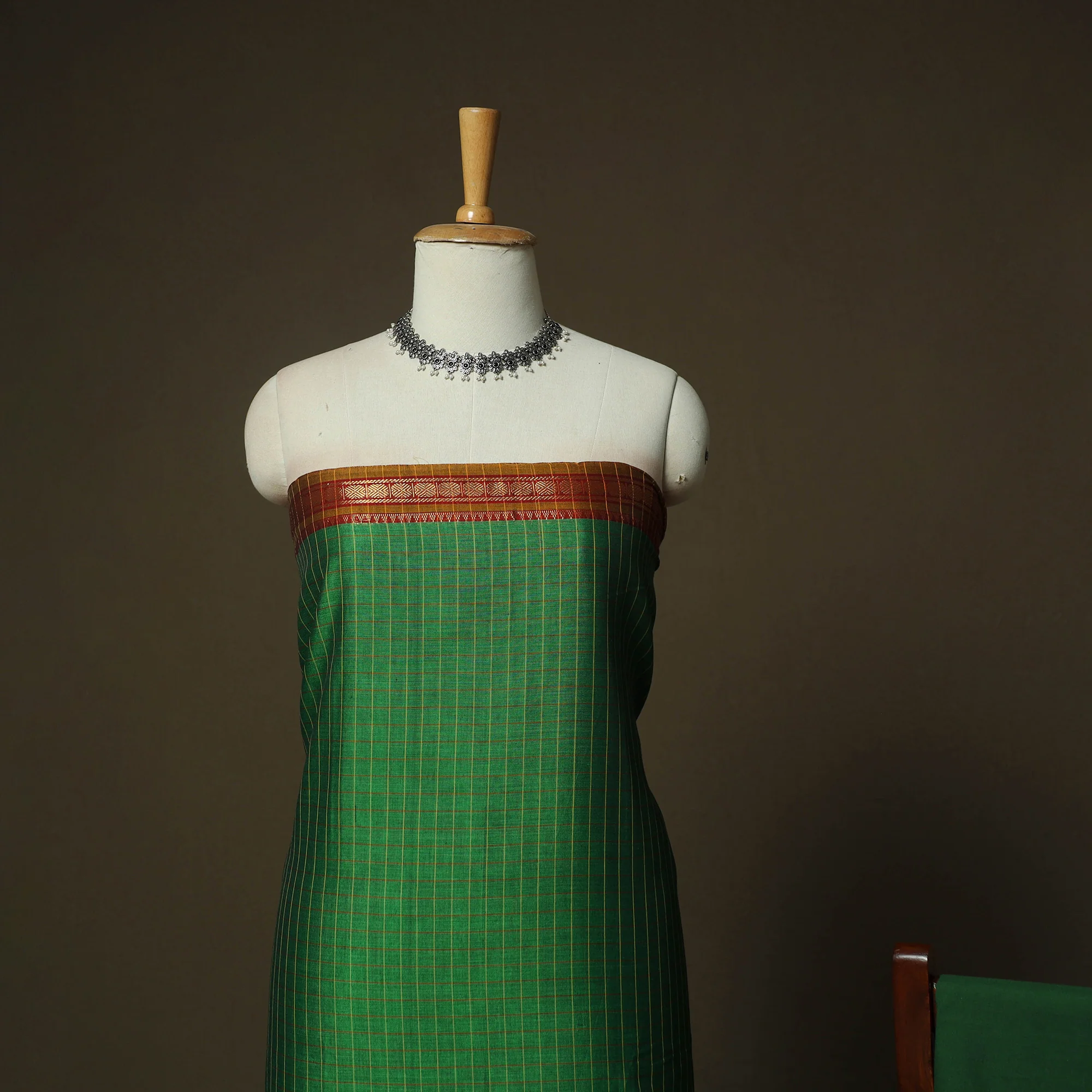 Dharwad Woven Cotton 3pc Unstitched Dress Material Suit Set 05 - Image 3
