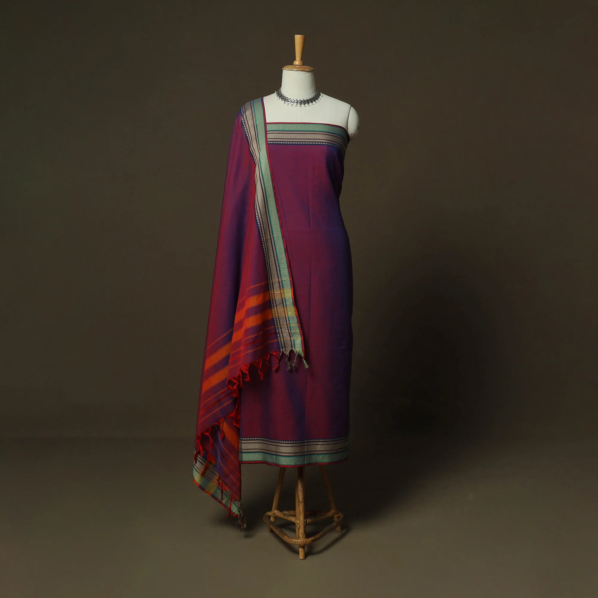 Dharwad Woven Cotton 3pc Unstitched Dress Material Suit Set 06