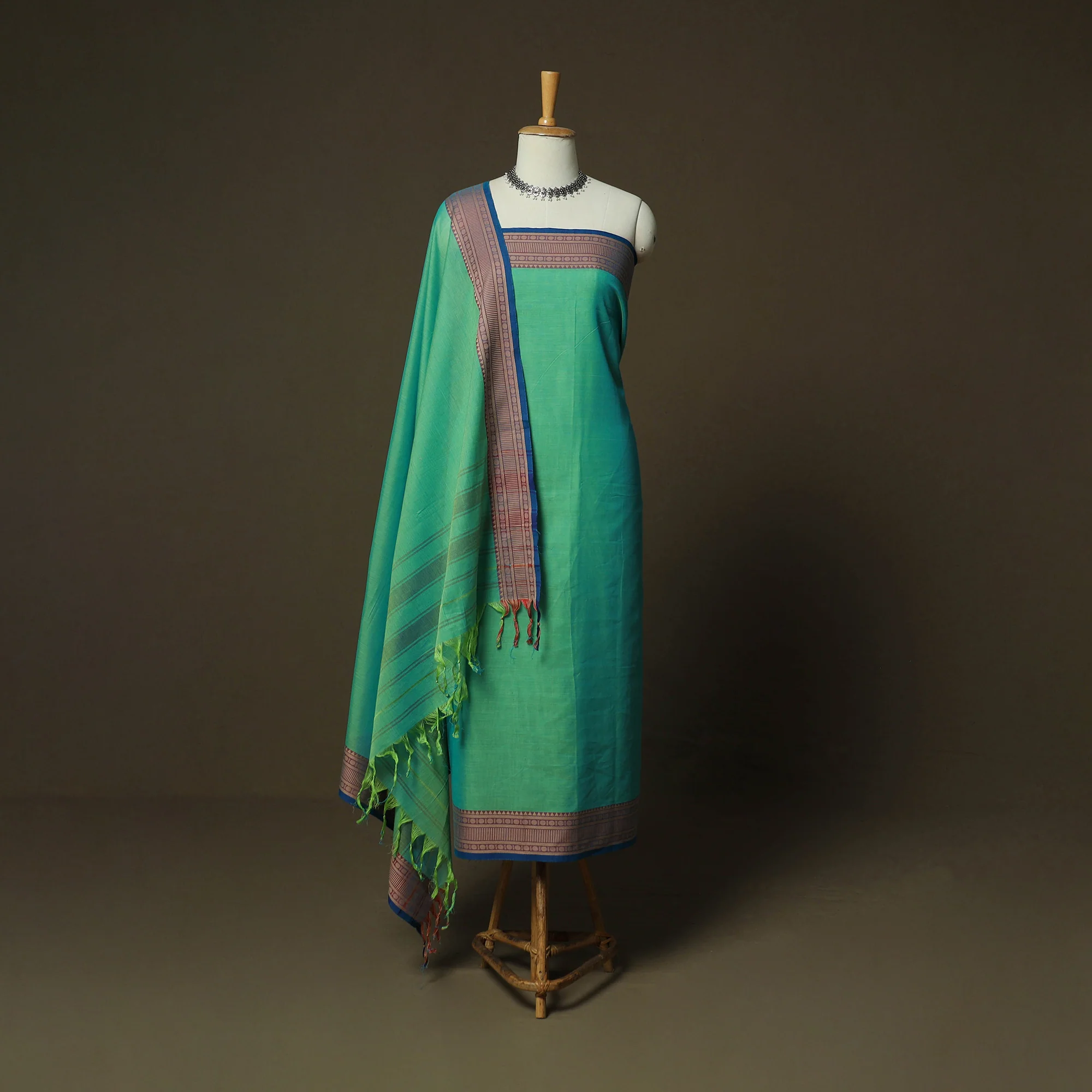 Dharwad Woven Cotton 3pc Unstitched Dress Material Suit Set 07