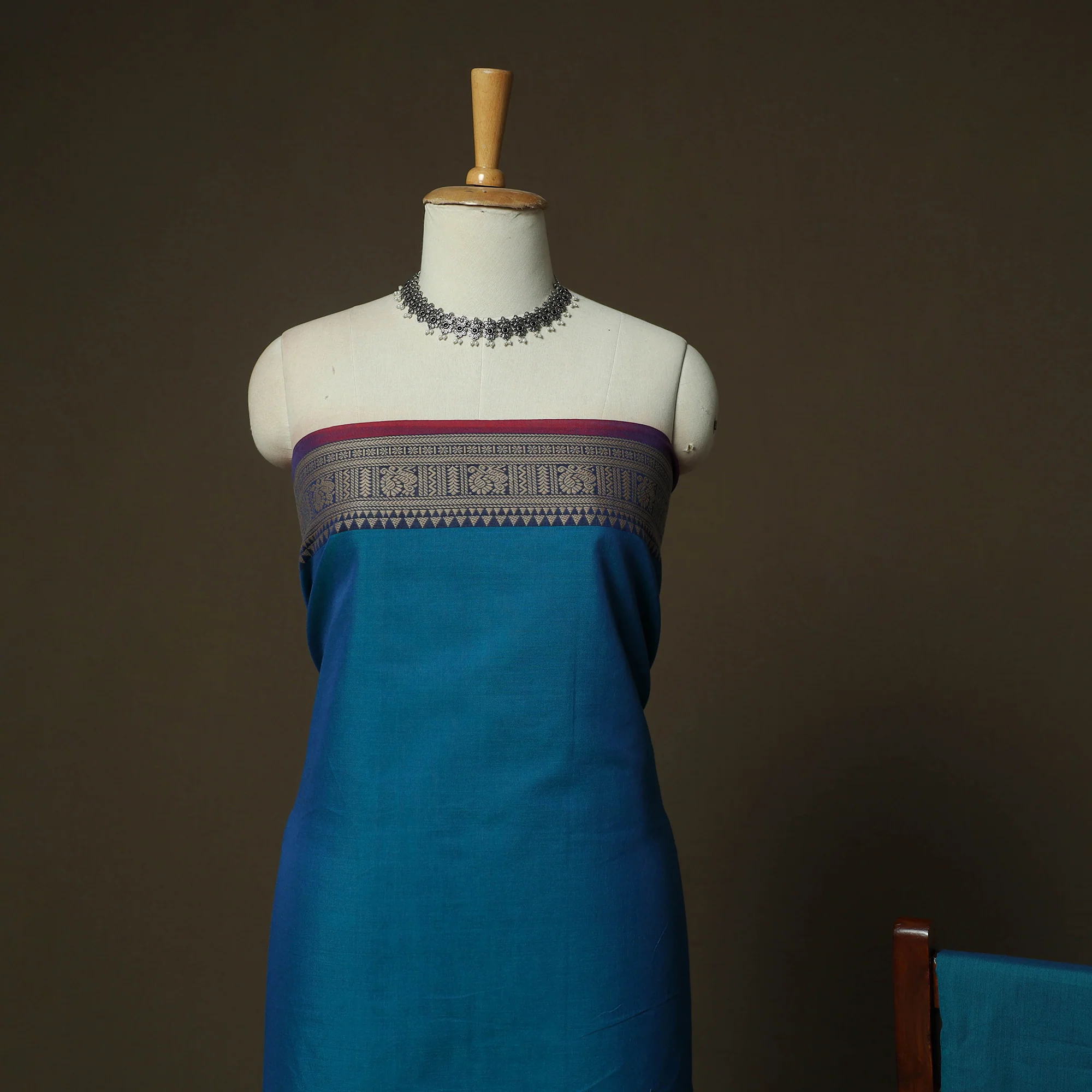 Dharwad Woven Cotton 3pc Unstitched Dress Material Suit Set 09 - Image 3