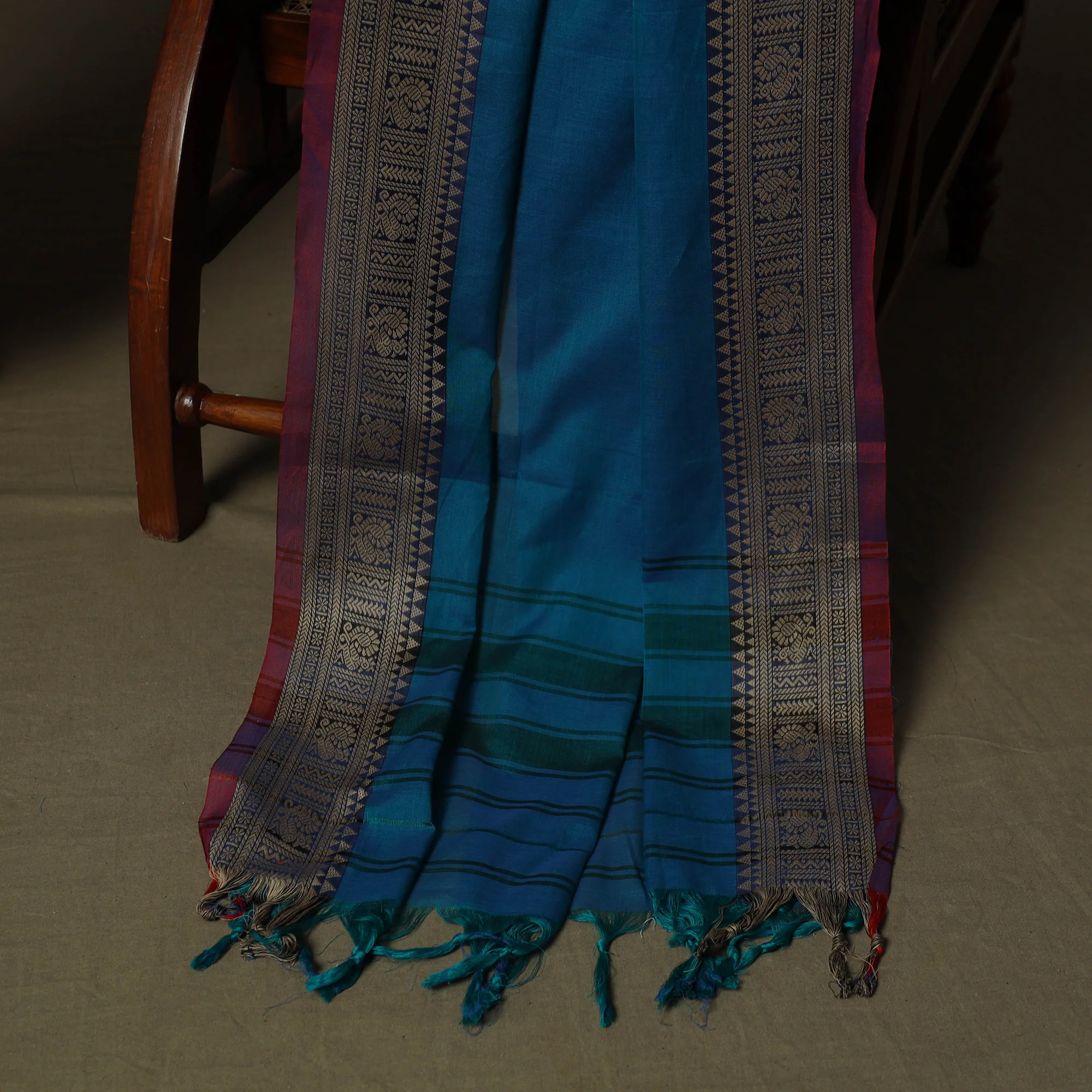 Dharwad Woven Cotton 3pc Unstitched Dress Material Suit Set 09 - Image 4