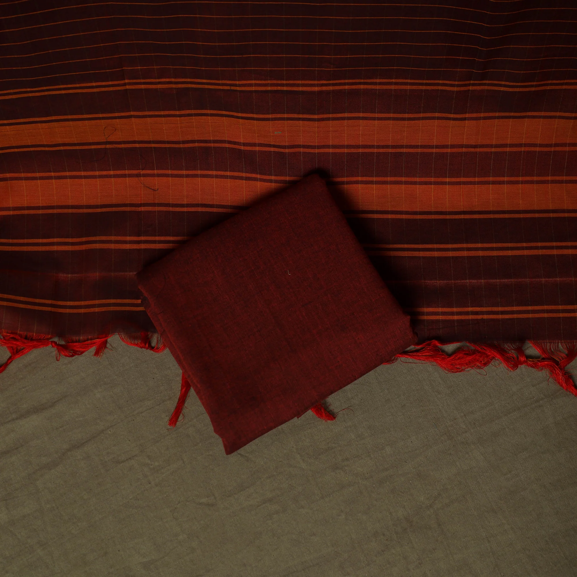 Dharwad Woven Cotton 3pc Unstitched Dress Material Suit Set 10 - Image 5