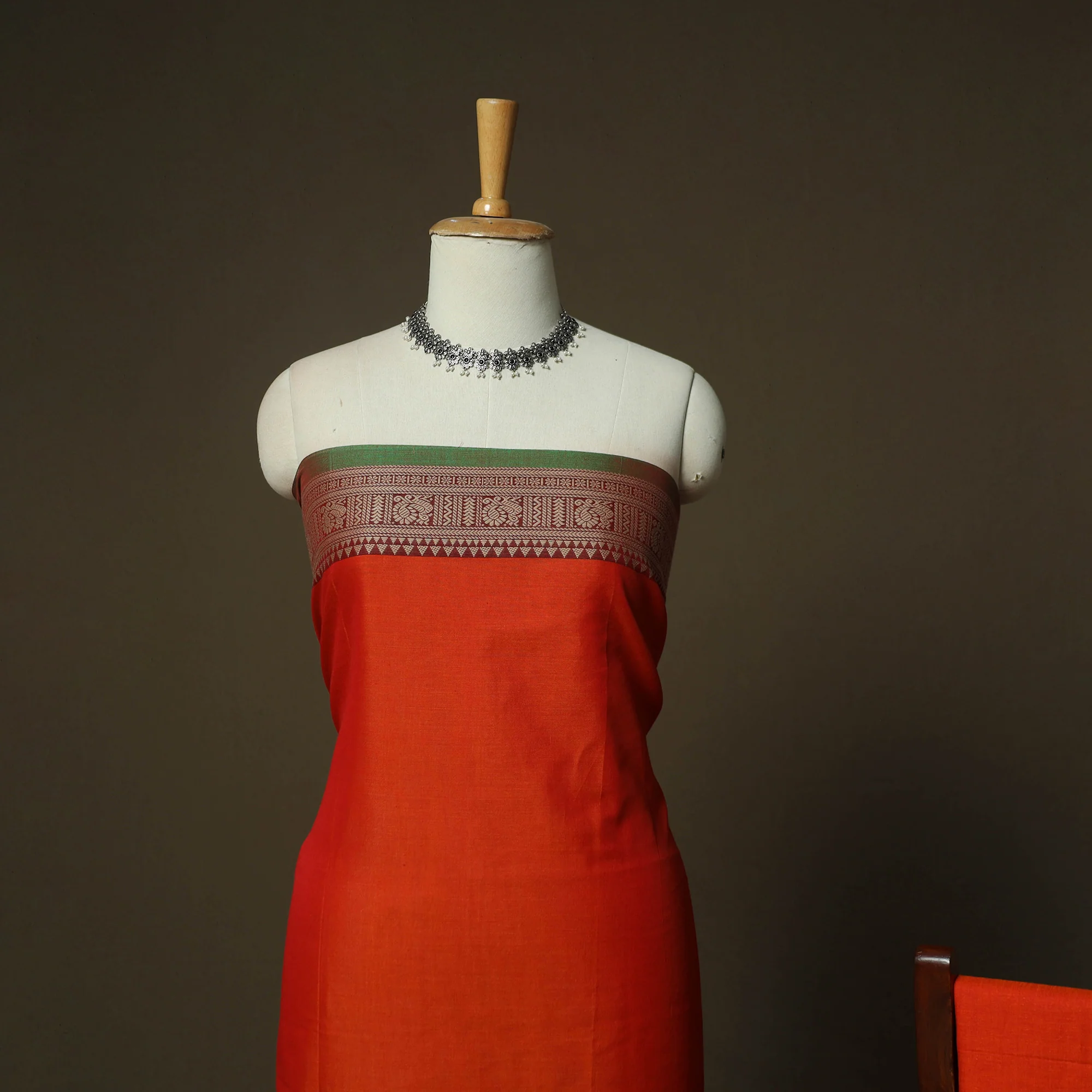 Dharwad Woven Cotton 3pc Unstitched Dress Material Suit Set 12 - Image 3