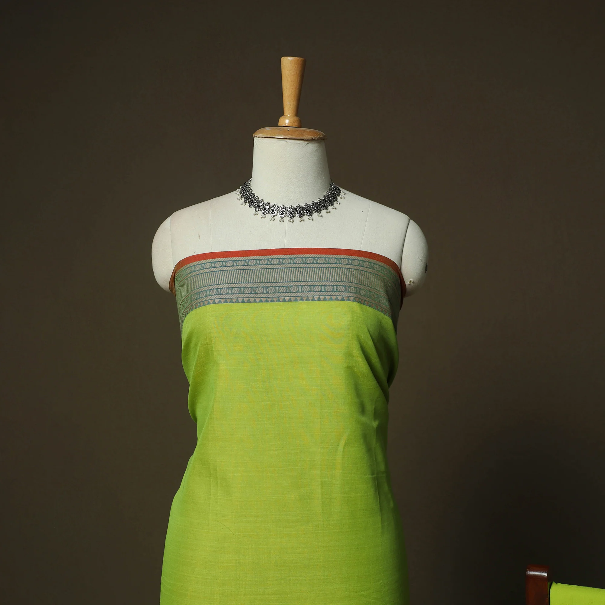 Dharwad Woven Cotton 3pc Unstitched Dress Material Suit Set 14 - Image 3