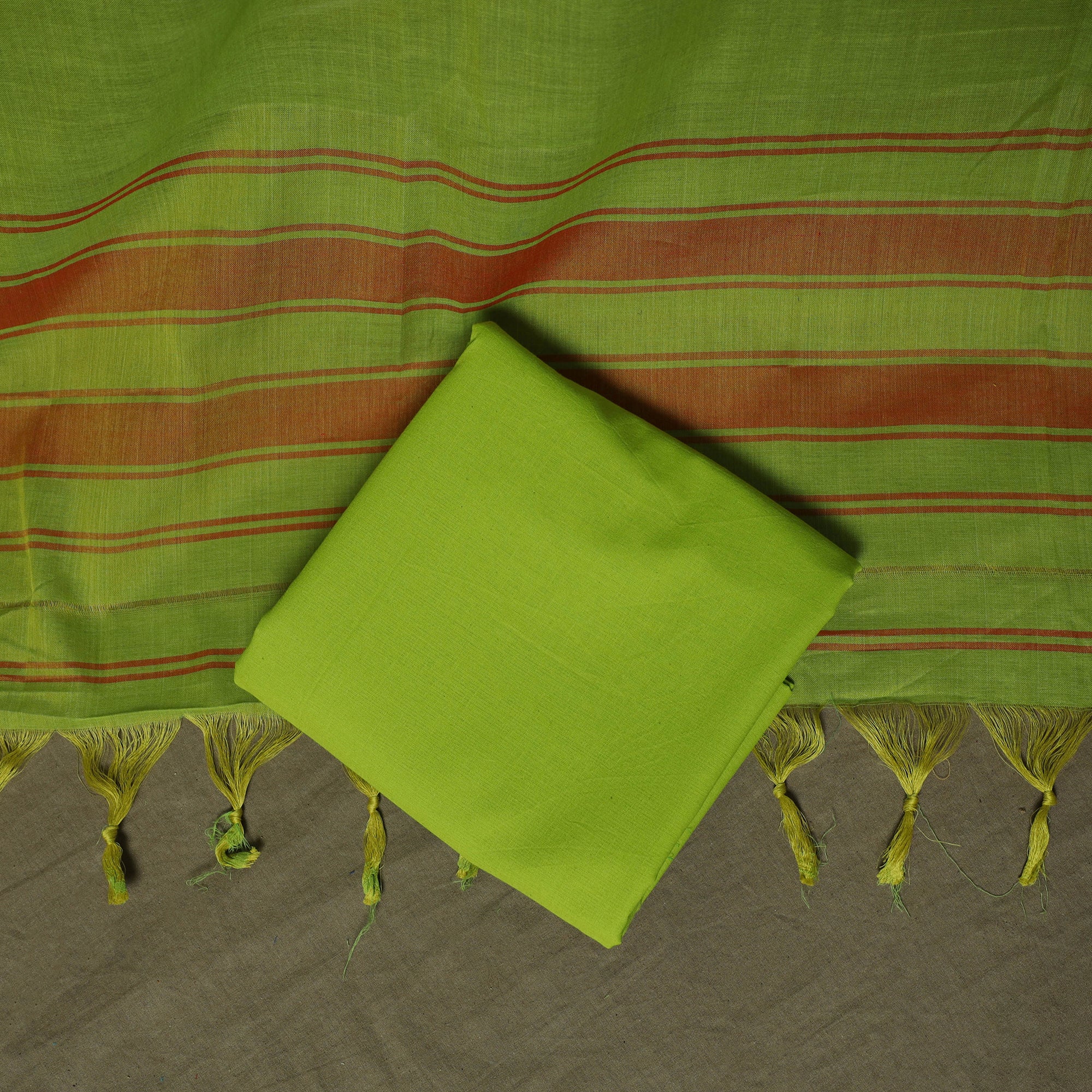 Dharwad Woven Cotton 3pc Unstitched Dress Material Suit Set 14 - Image 5