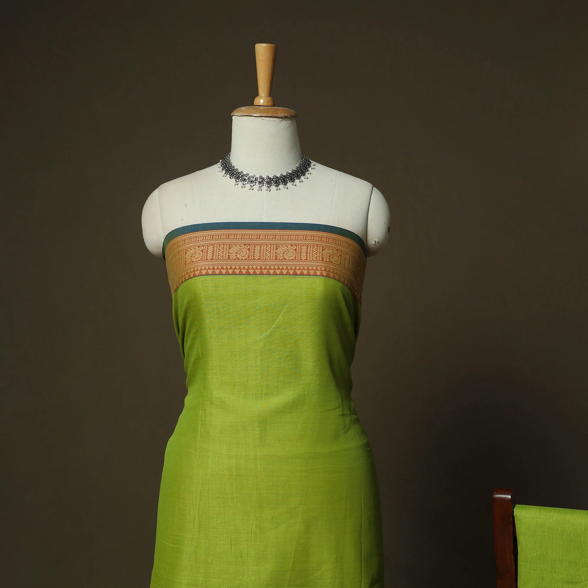 Dharwad Woven Cotton 3pc Unstitched Dress Material Suit Set 16 - Image 3