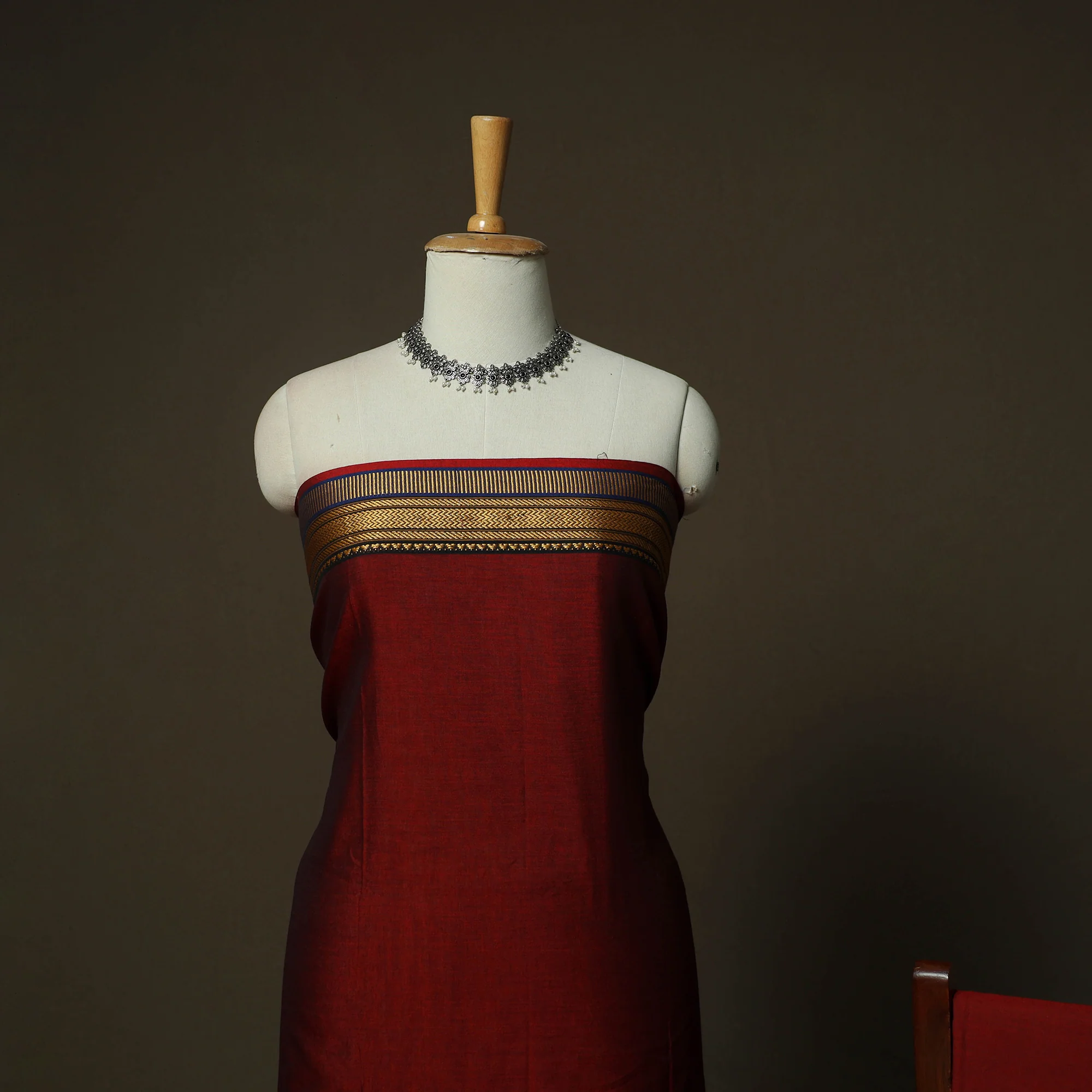 Dharwad Woven Cotton 3pc Unstitched Dress Material Suit Set 17 - Image 3