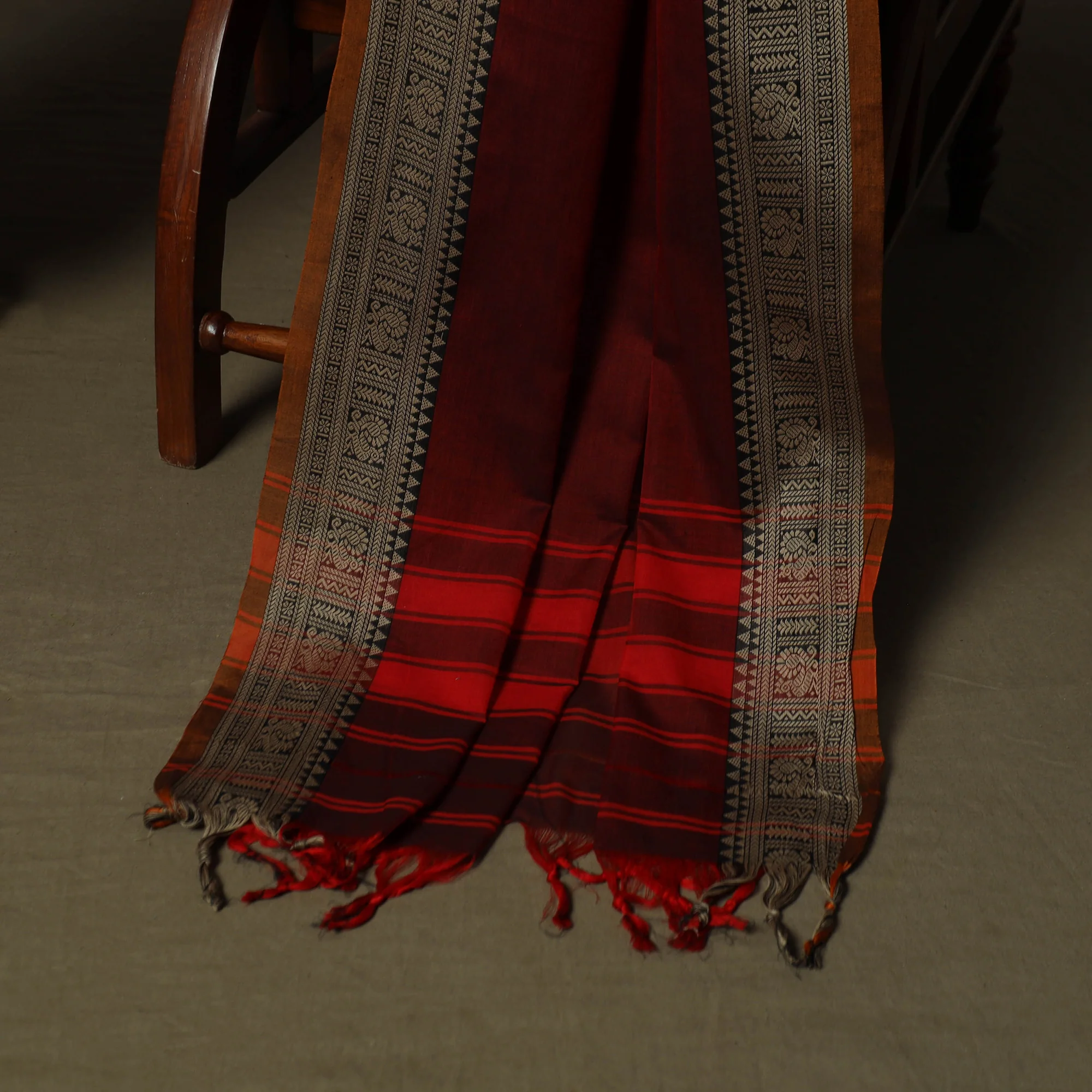 Dharwad Woven Cotton 3pc Unstitched Dress Material Suit Set 18 - Image 4