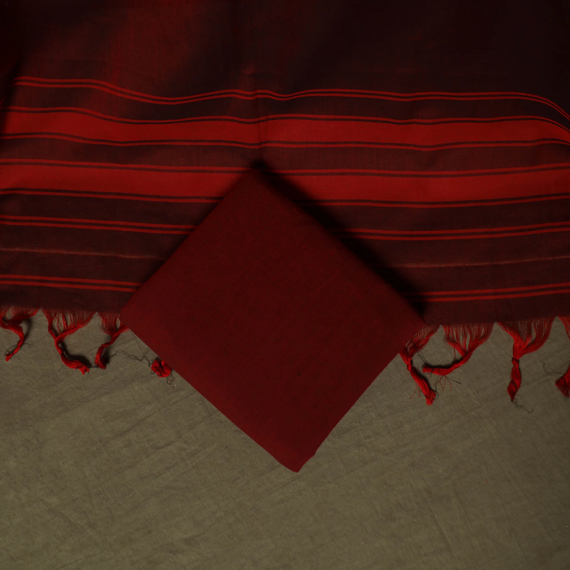 Dharwad Woven Cotton 3pc Unstitched Dress Material Suit Set 18 - Image 5