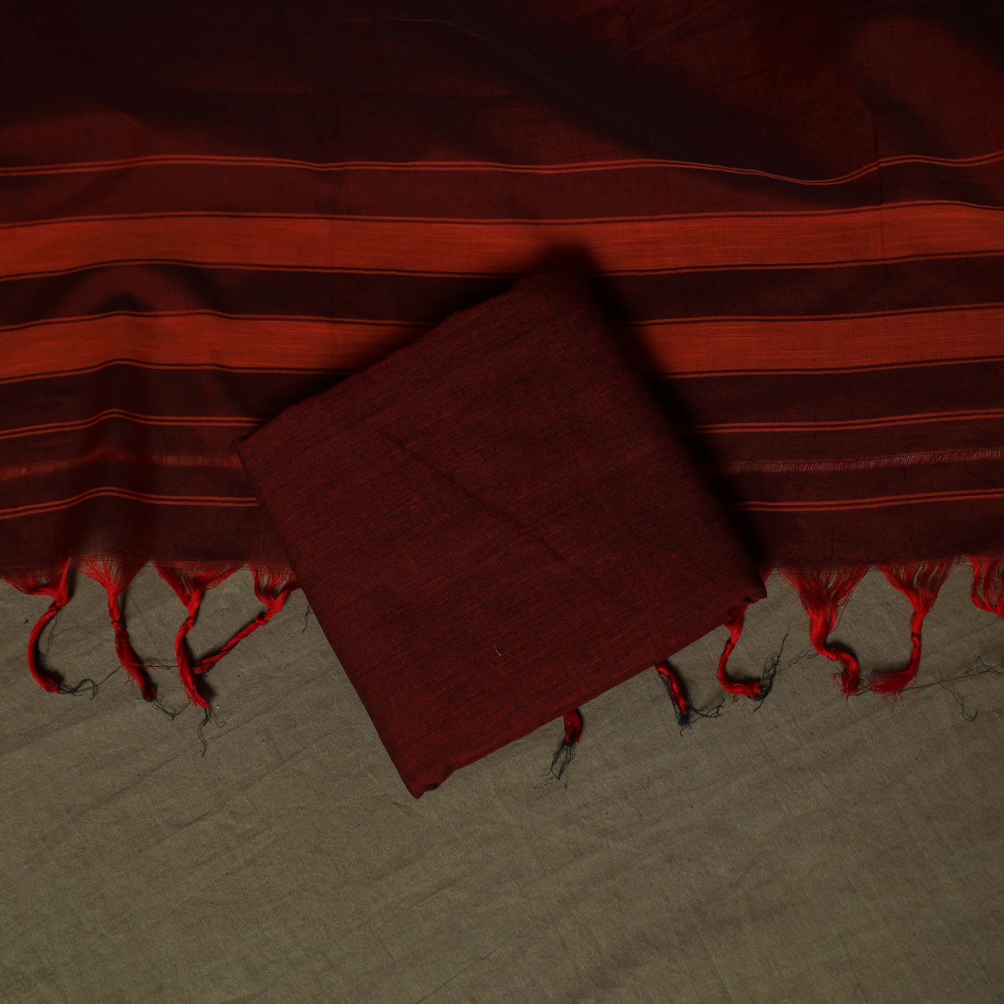 Dharwad Woven Cotton 3pc Unstitched Dress Material Suit Set 19 - Image 5