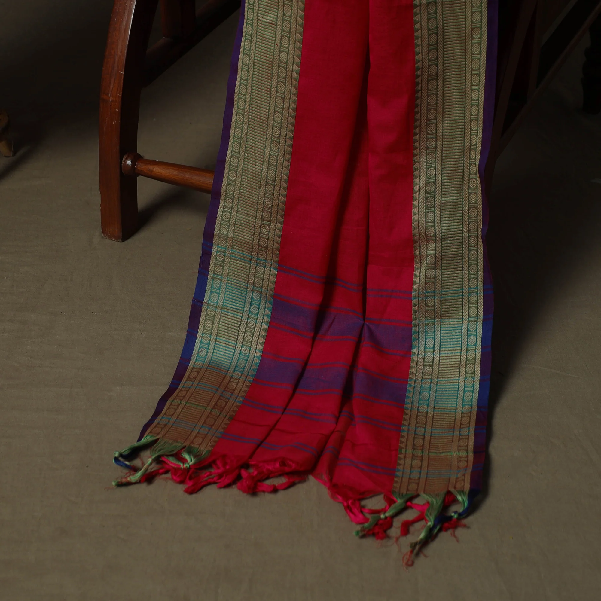 Dharwad Woven Cotton 3pc Unstitched Dress Material Suit Set 20 - Image 4