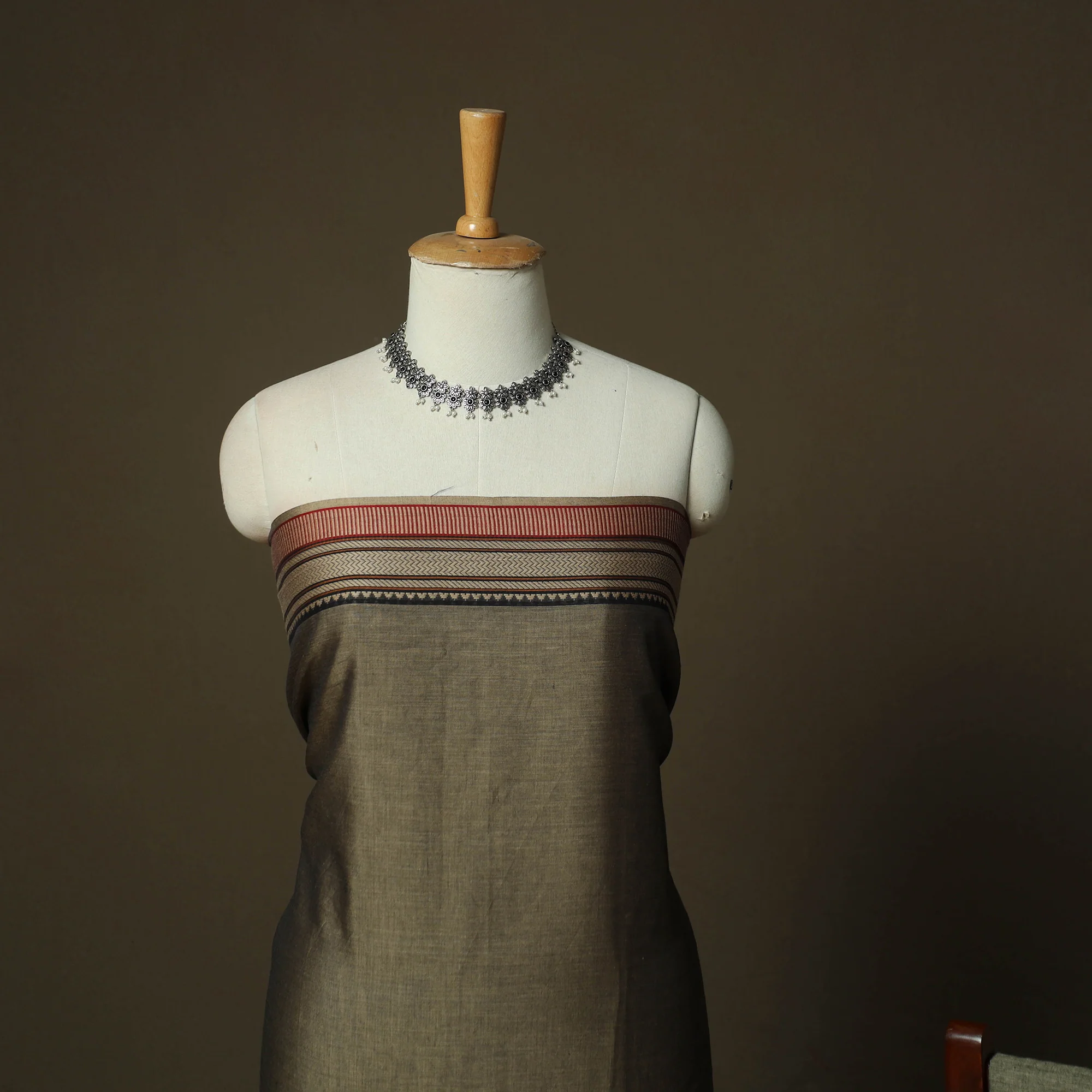 Dharwad Woven Cotton 3pc Unstitched Dress Material Suit Set 22 - Image 3