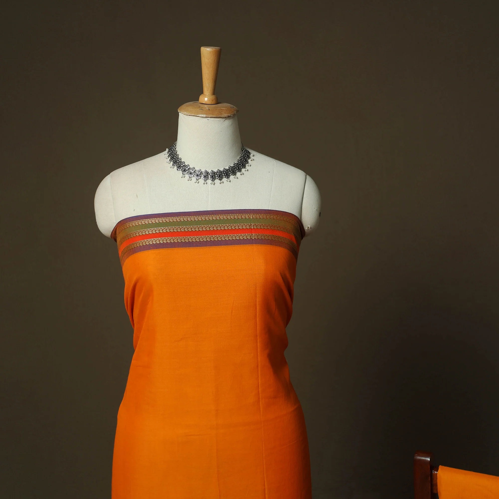 Dharwad Woven Cotton 3pc Unstitched Dress Material Suit Set 23 - Image 3