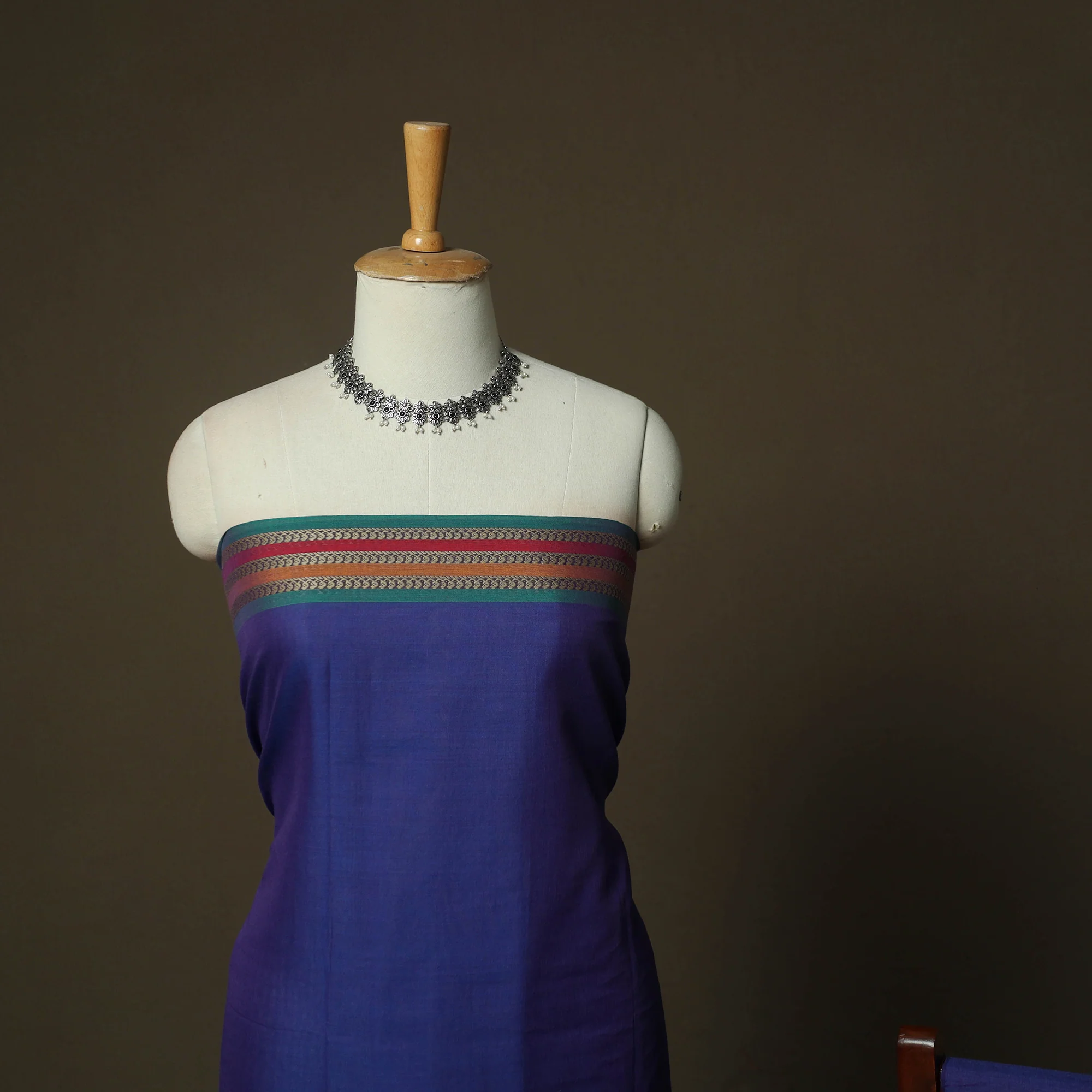 Dharwad Woven Cotton 3pc Unstitched Dress Material Suit Set 24 - Image 3