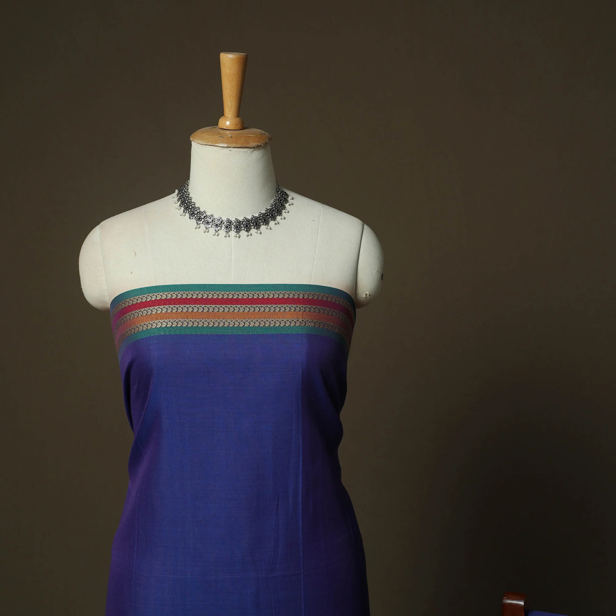 Dharwad Woven Cotton 3pc Unstitched Dress Material Suit Set 25 - Image 3
