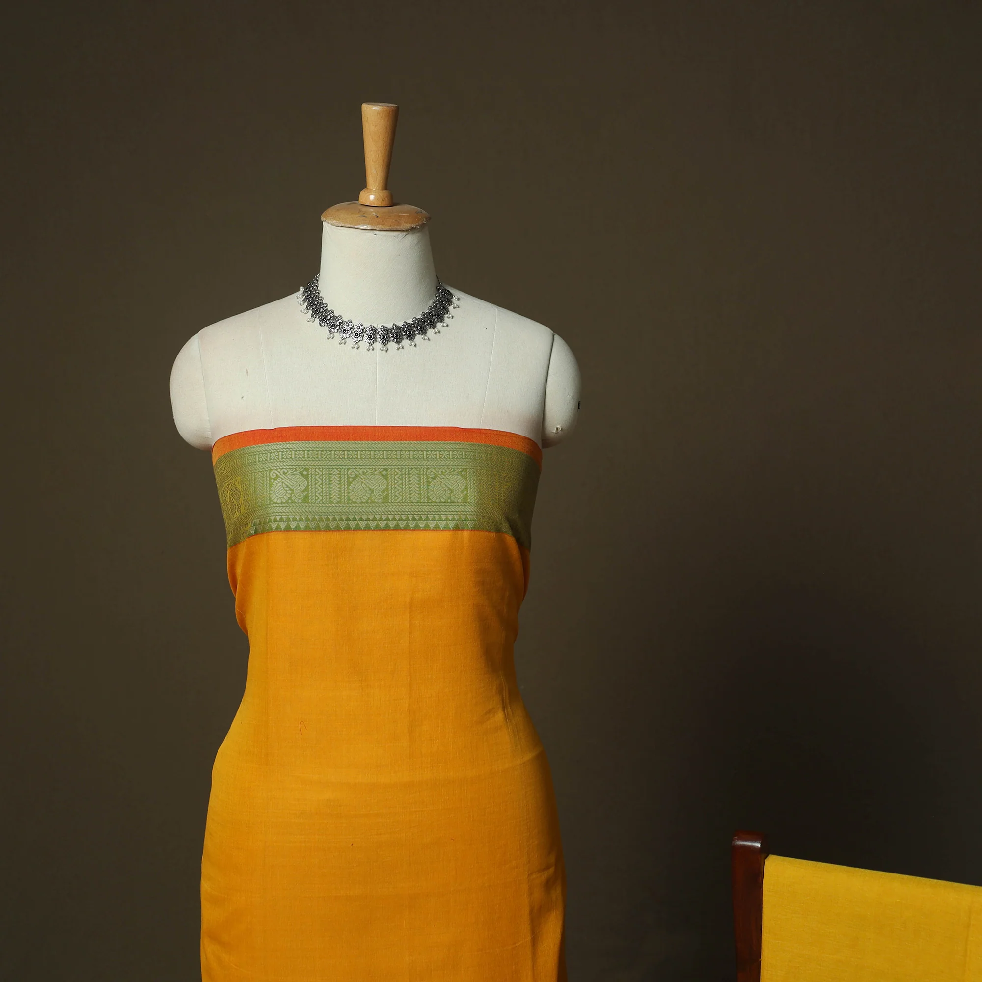 Dharwad Woven Cotton 3pc Unstitched Dress Material Suit Set 26 - Image 3