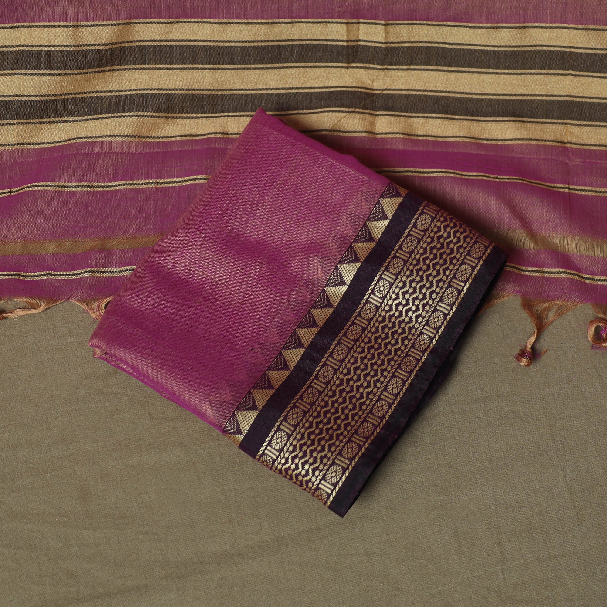 Pink - Dharwad Woven Mercerised Cotton 3pc Unstitched Dress Material Suit Set 09 - Image 4