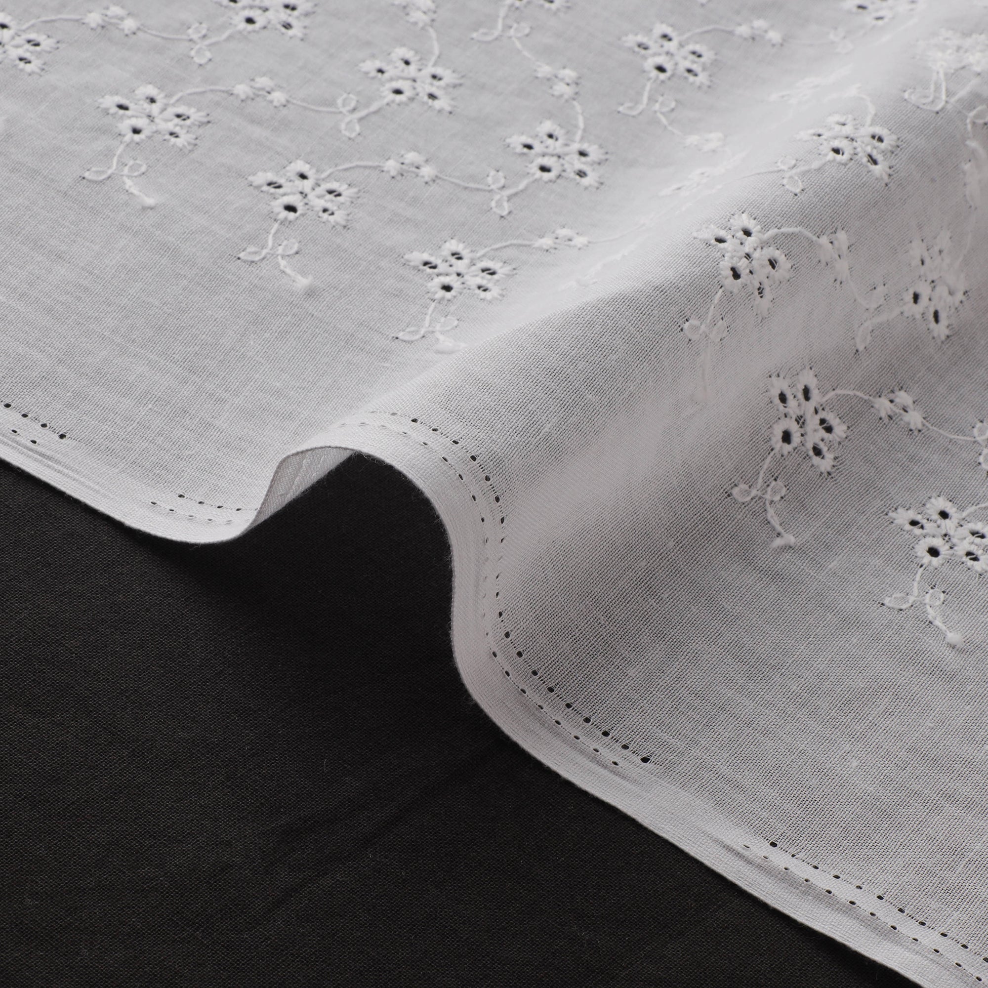 Floral Embroidered Cotton Hakoba Fabric 16 - Image 4