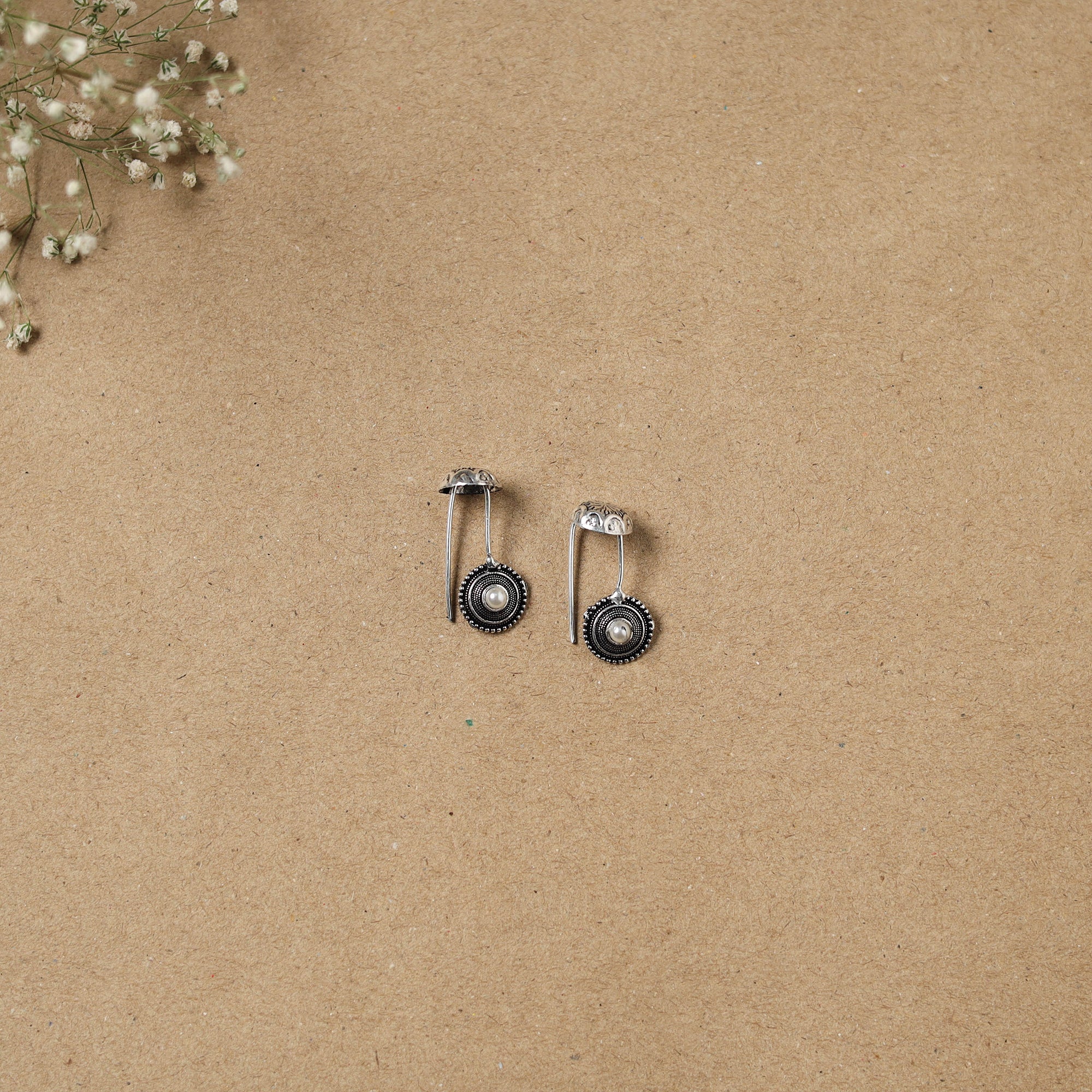Grey - German Silver Plated Ear-Cuff Bugatti / Bugadi Earrings 14
