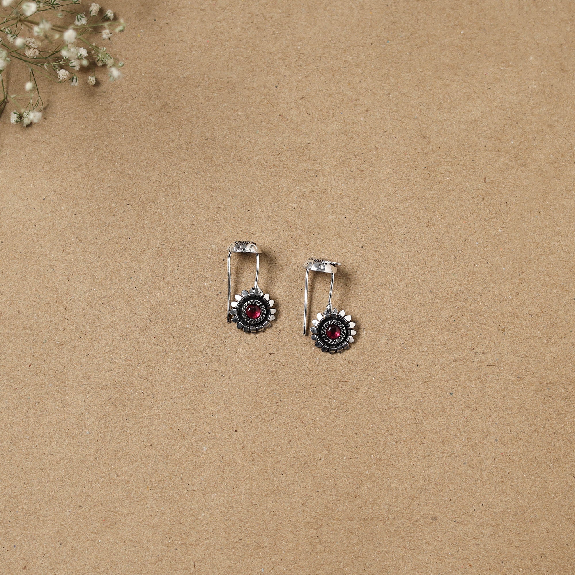 Grey - German Silver Plated Ear-Cuff Bugatti / Bugadi Earrings 17
