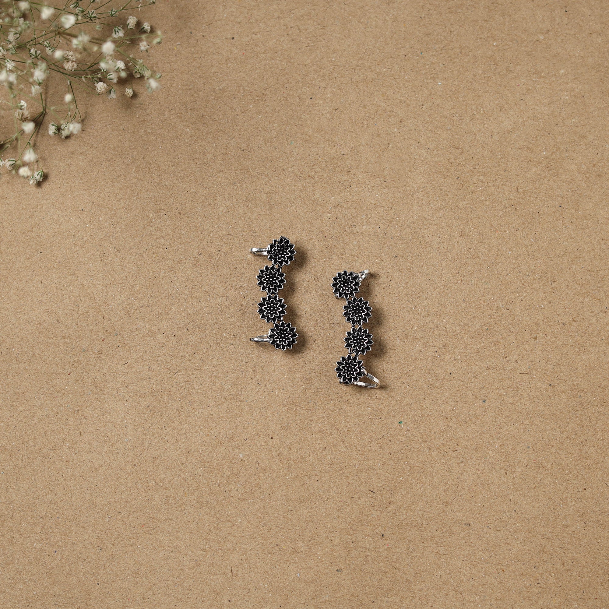 Black - German Silver Plated Ear-Cuff Bugatti / Bugadi Earrings 25