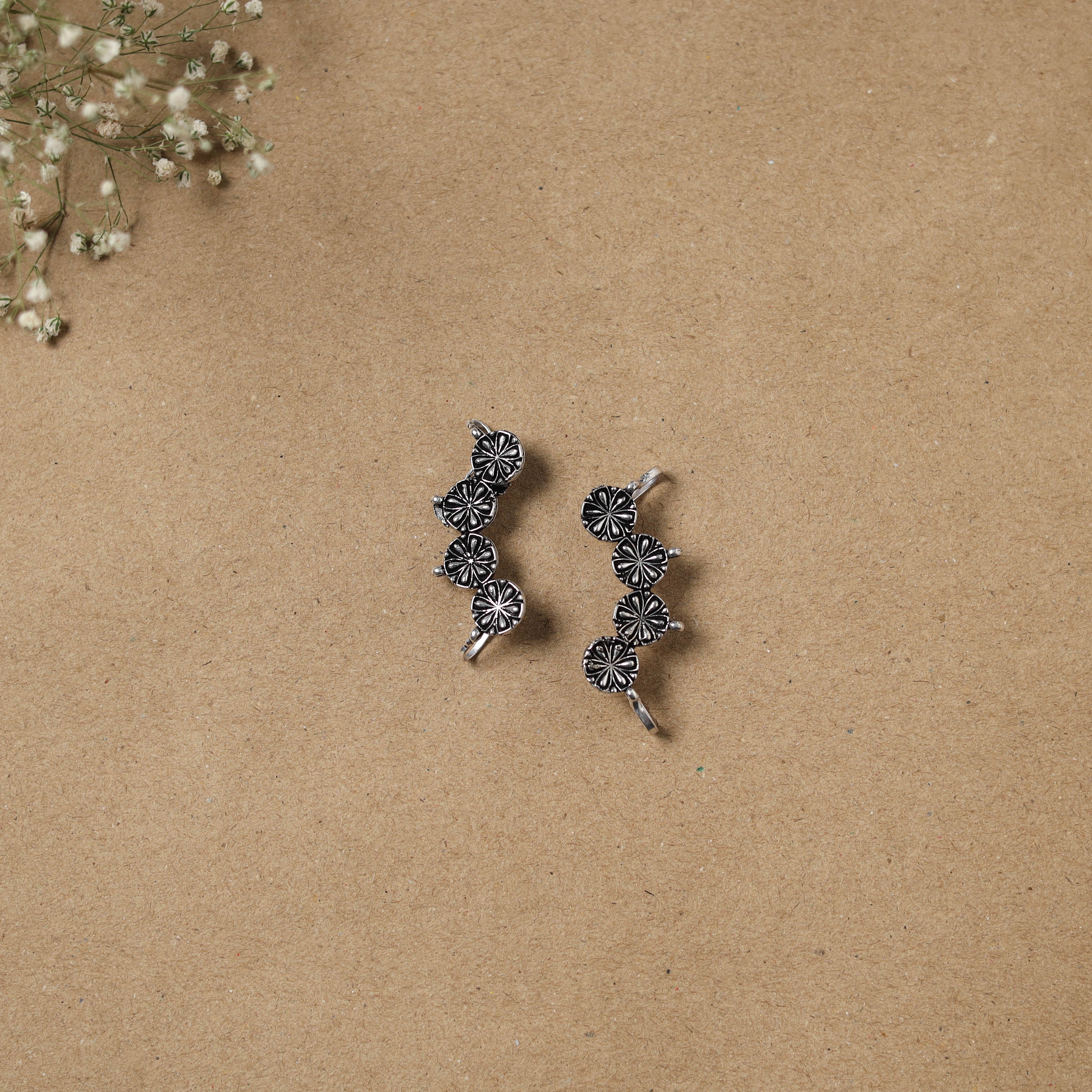 Black - German Silver Plated Ear-Cuff Bugatti / Bugadi Earrings 26