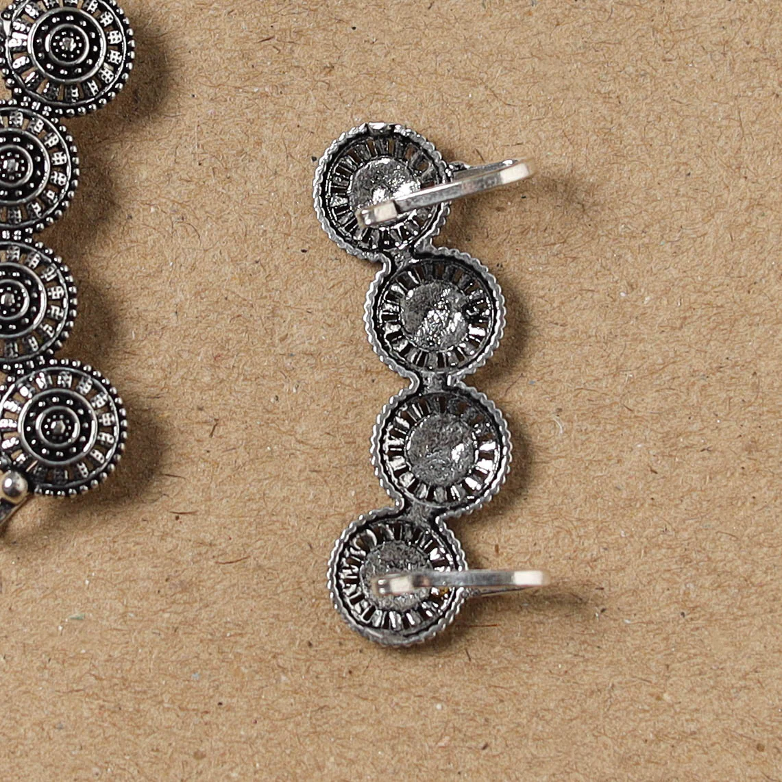 Grey - German Silver Plated Ear-Cuff Bugatti / Bugadi Earrings 27 - Image 3