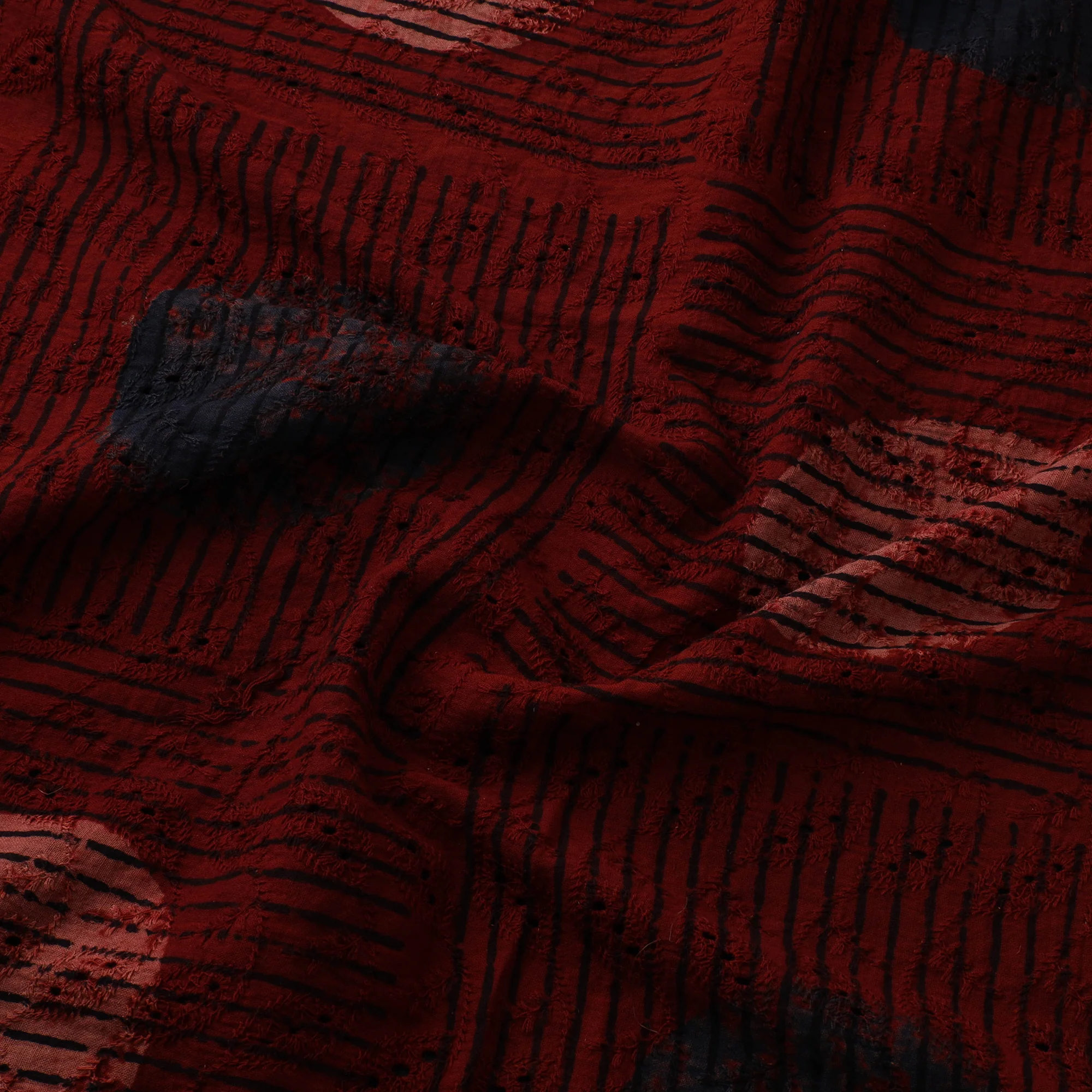 Hakoba Hand Block Ajrakh Print Natural Dyed Cotton Fabric 08 - Image 3