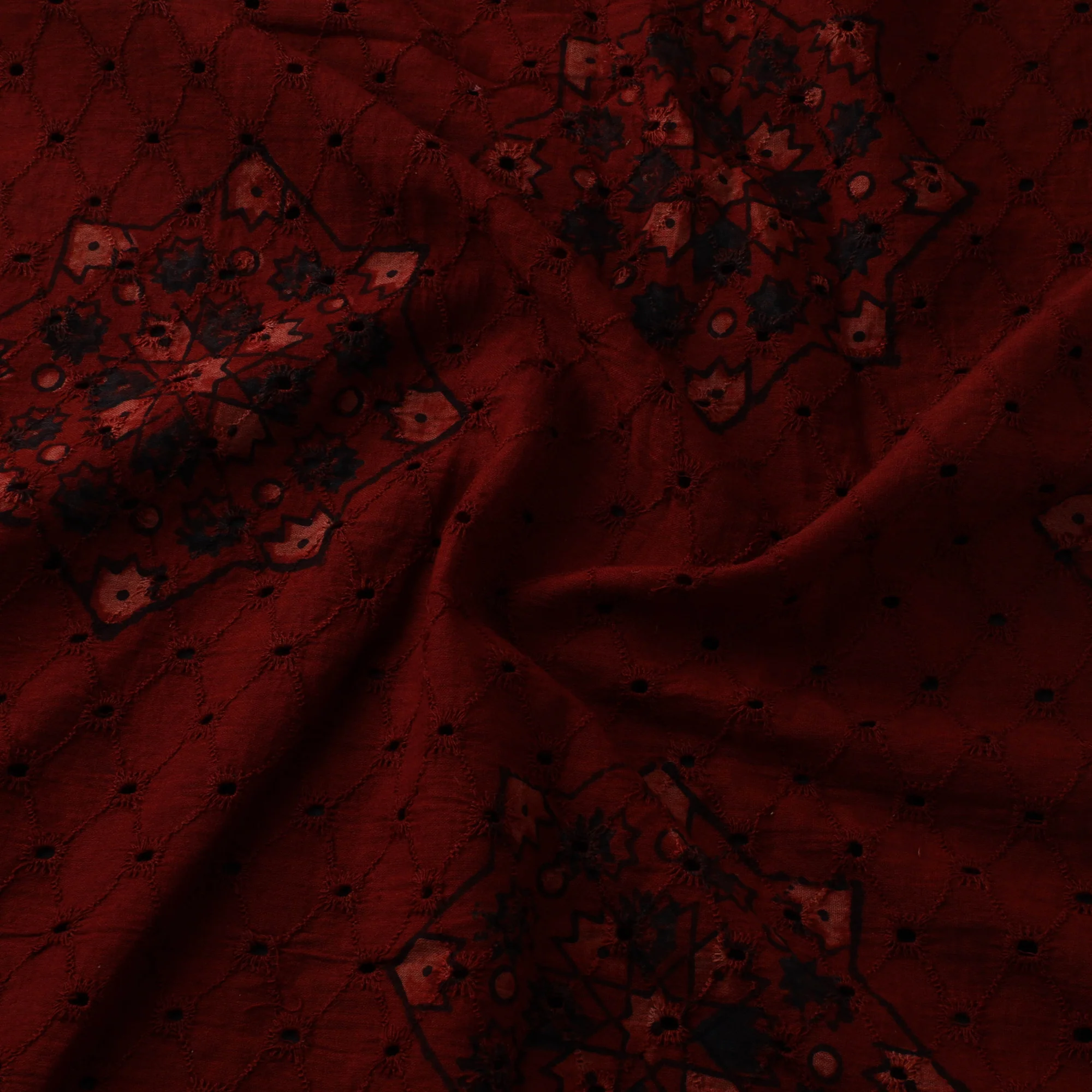 Hakoba Hand Block Ajrakh Print Natural Dyed Cotton Fabric 10 - Image 3